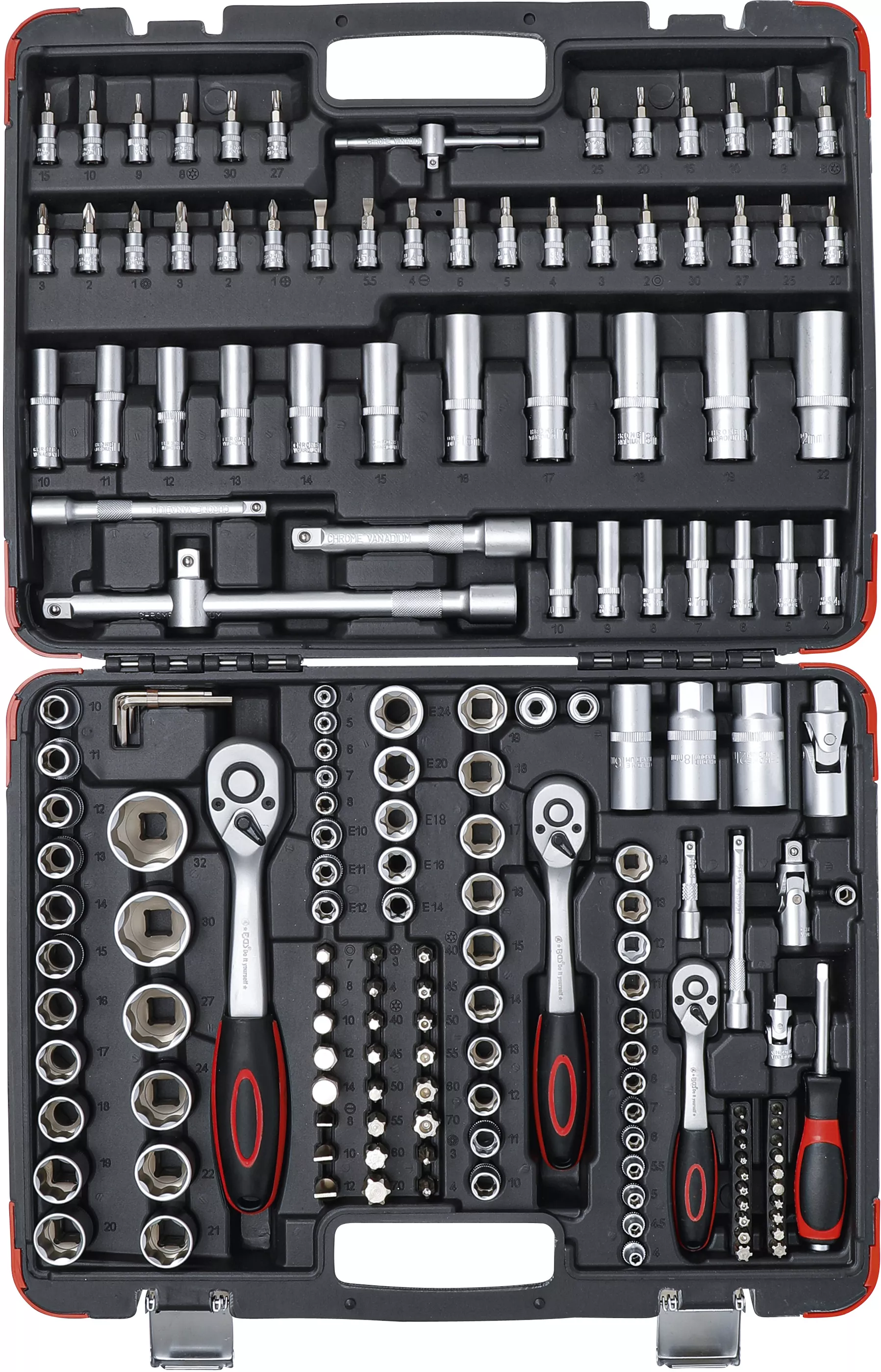Set chei tubulare | Antrenare 6,3 mm (1/4") / 10 mm (3/8") / 12,5 mm (1/2") | 172 piese [4]