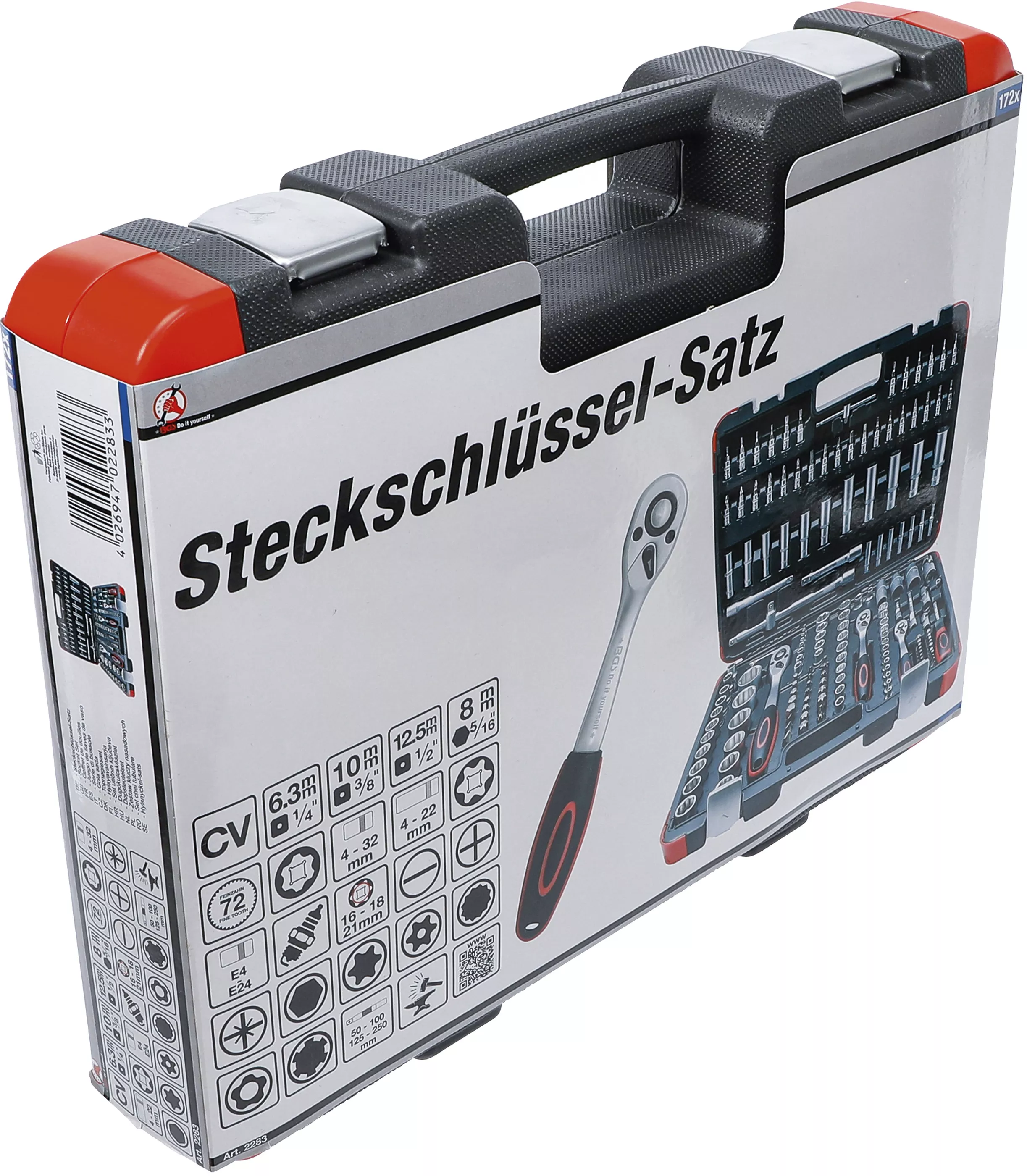 Set chei tubulare | Antrenare 6,3 mm (1/4") / 10 mm (3/8") / 12,5 mm (1/2") | 172 piese [7]