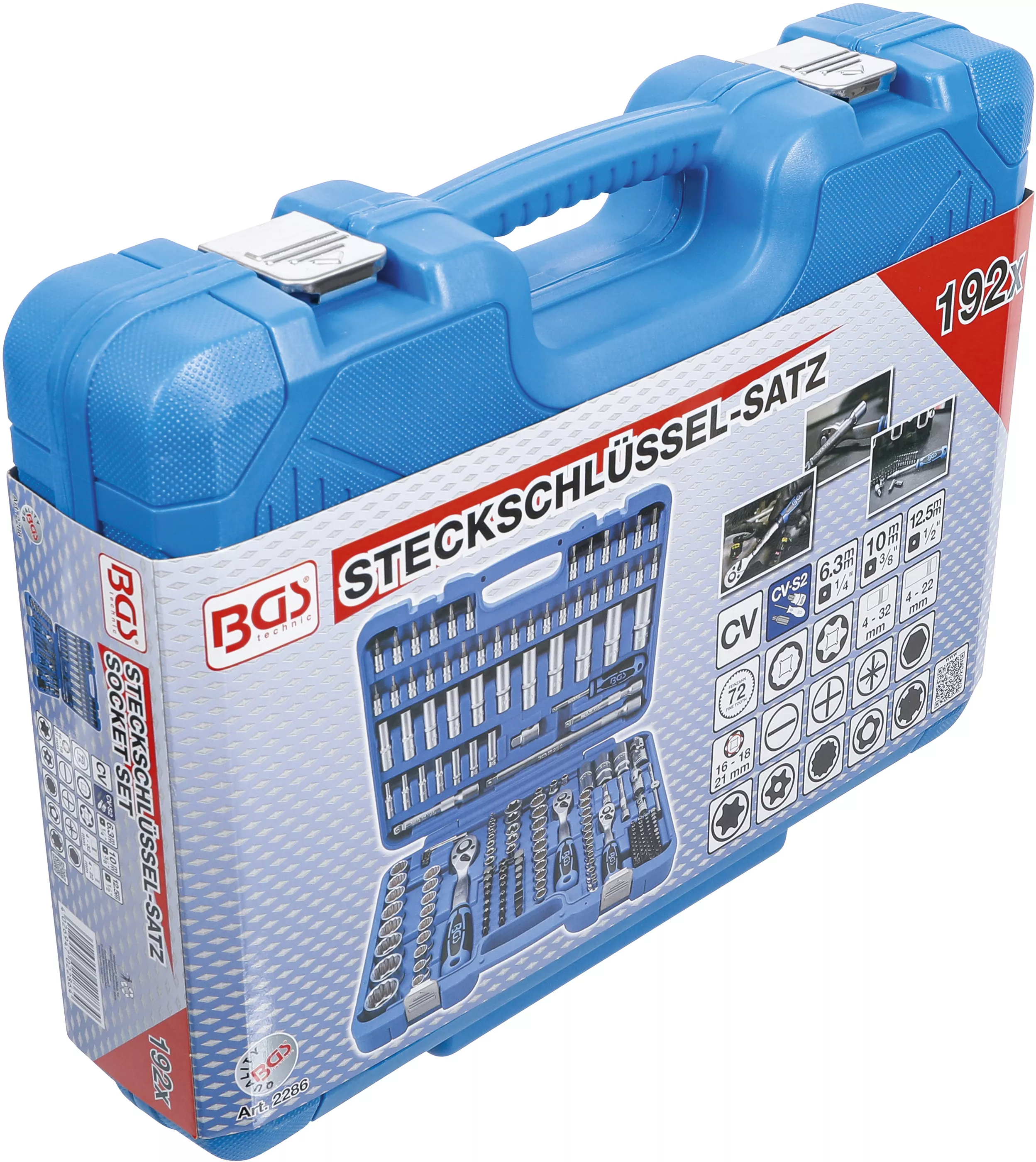 Set chei tubulare 12 colturi | Antrenare 6,3 mm (1/4") / 10 mm (3/8") / 12,5 mm (1/2") | 192 piese [9]