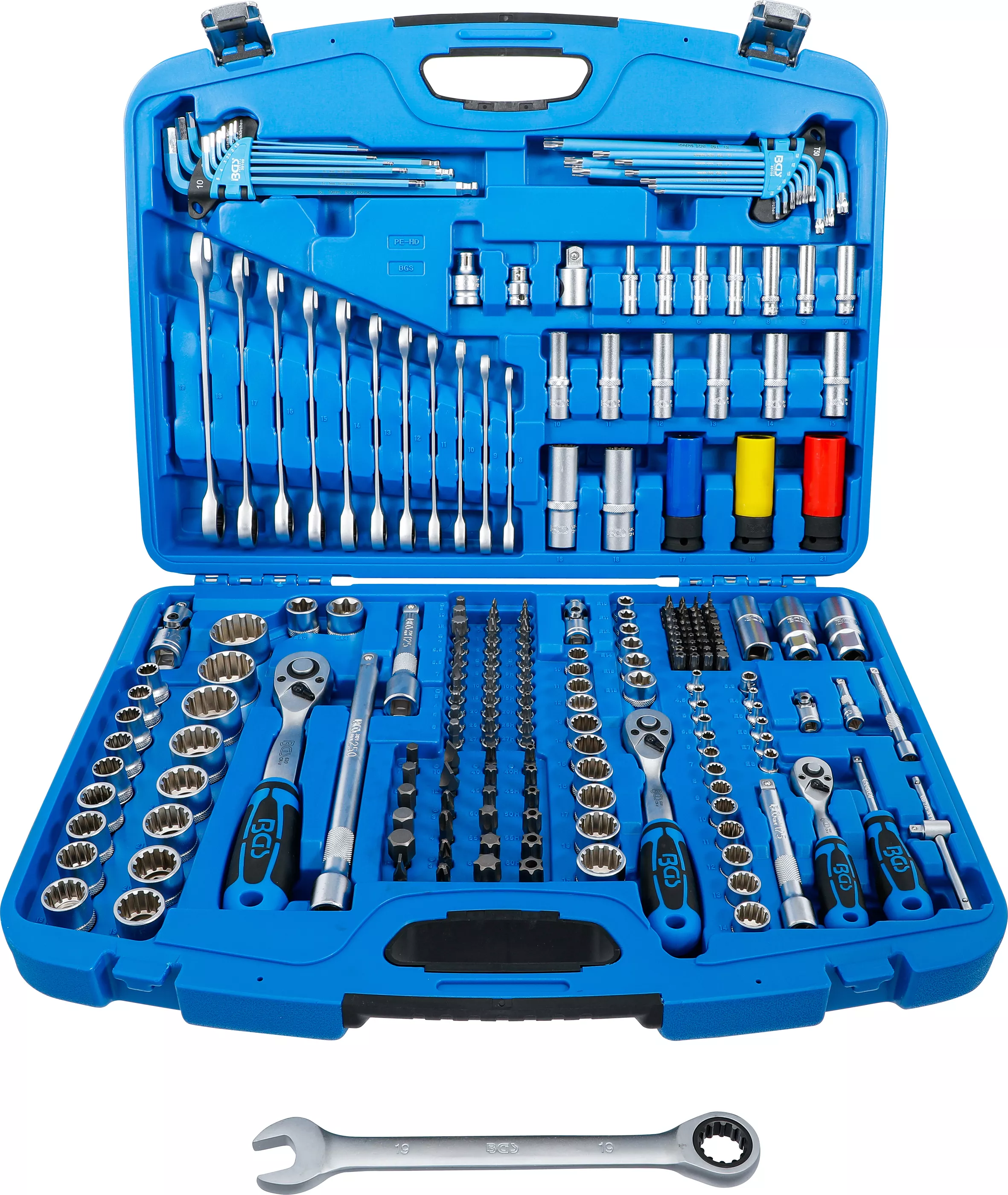 Set chei tubulare Gear Lock | Antrenare 6,3 mm (1/4") / 10 mm (3/8") / 12,5 mm (1/2") | 218 piese [1]