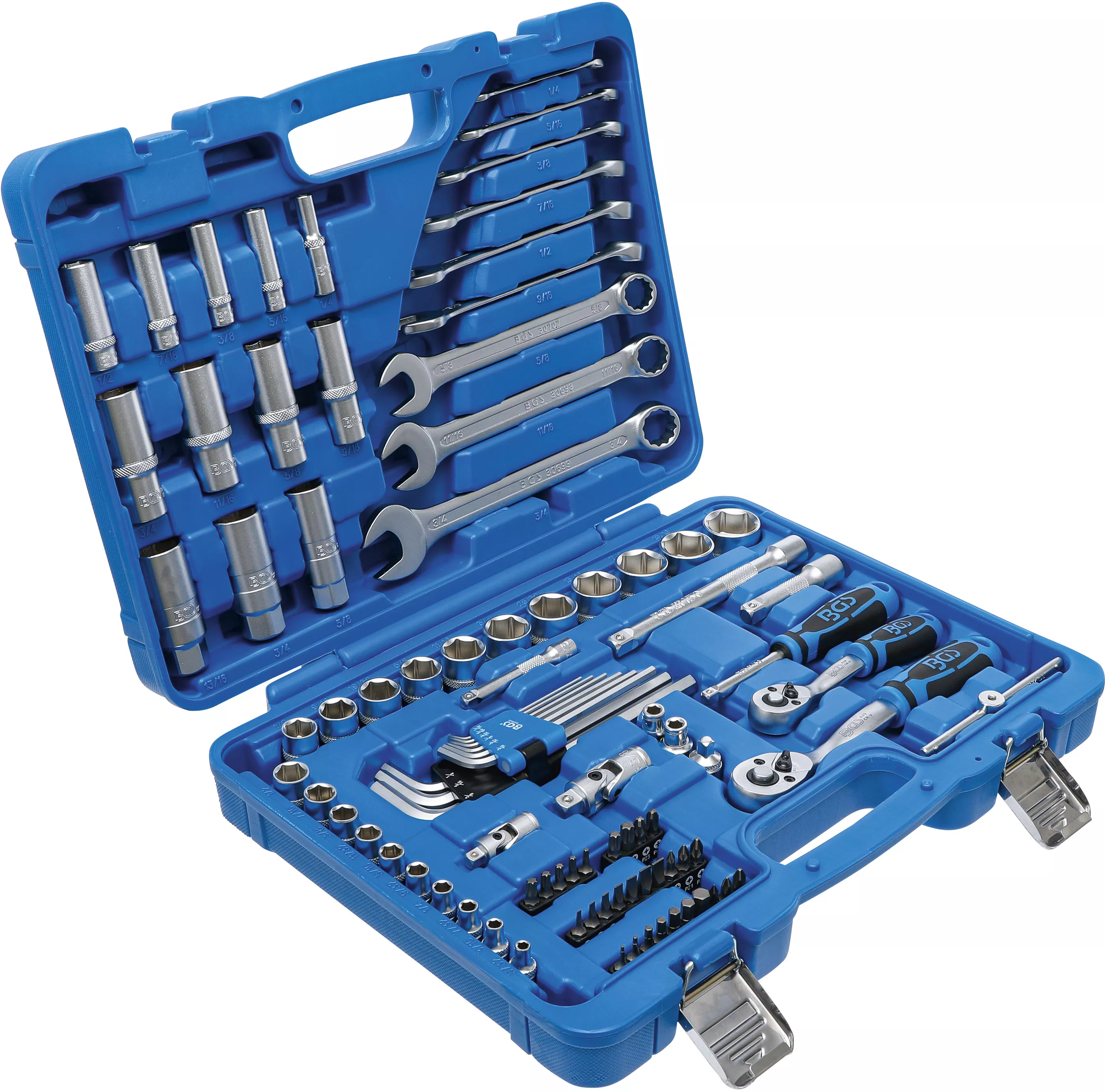 Set chei tubulare 6 colturi | Antrenare 6,3 mm (1/4") / 10 mm (3/8") | Marimi in toli | 92 piese [2]