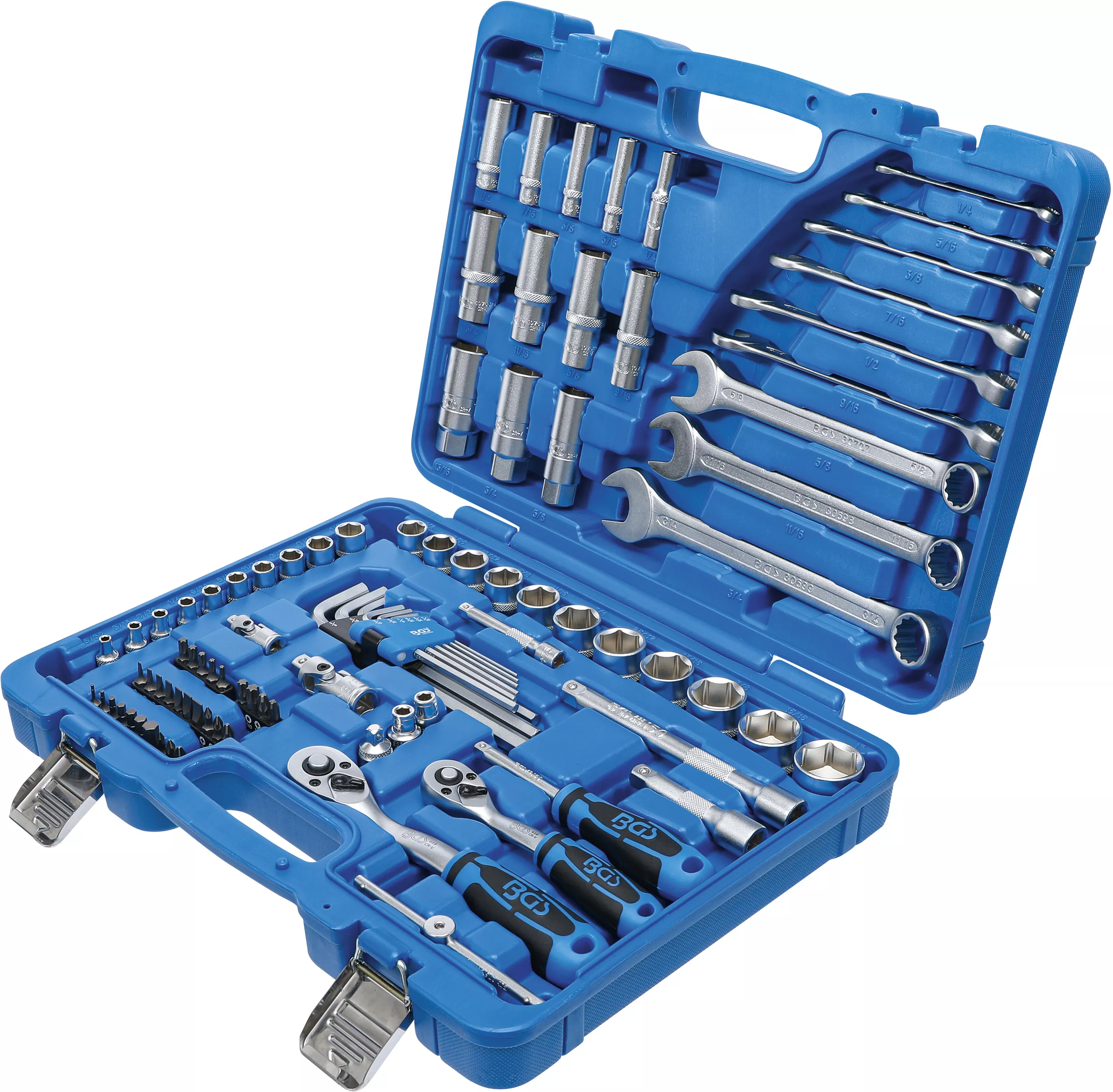 Set chei tubulare 6 colturi | Antrenare 6,3 mm (1/4") / 10 mm (3/8") | Marimi in toli | 92 piese [3]