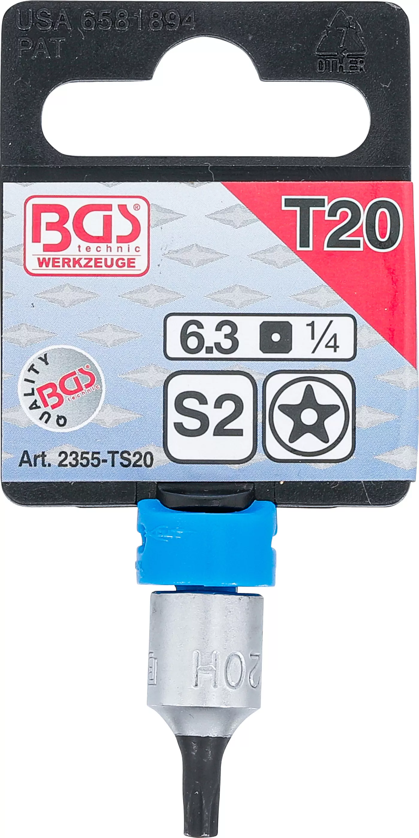 Bit | 6,3 mm (1/4") | Profil TS (pentru Torx Plus) cu gaura TS20 [3]