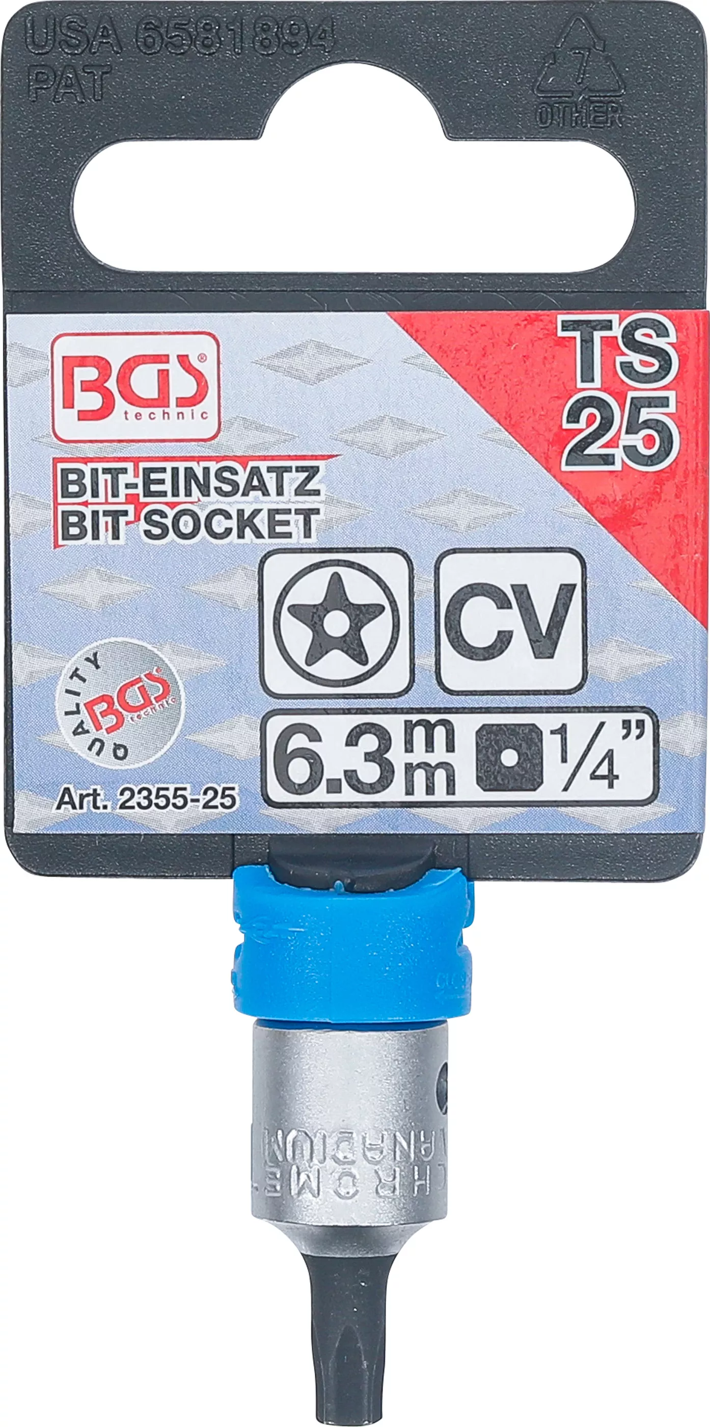Bit | 6,3 mm (1/4") | Profil TS (pentru Torx Plus) cu gaura TS25 [3]