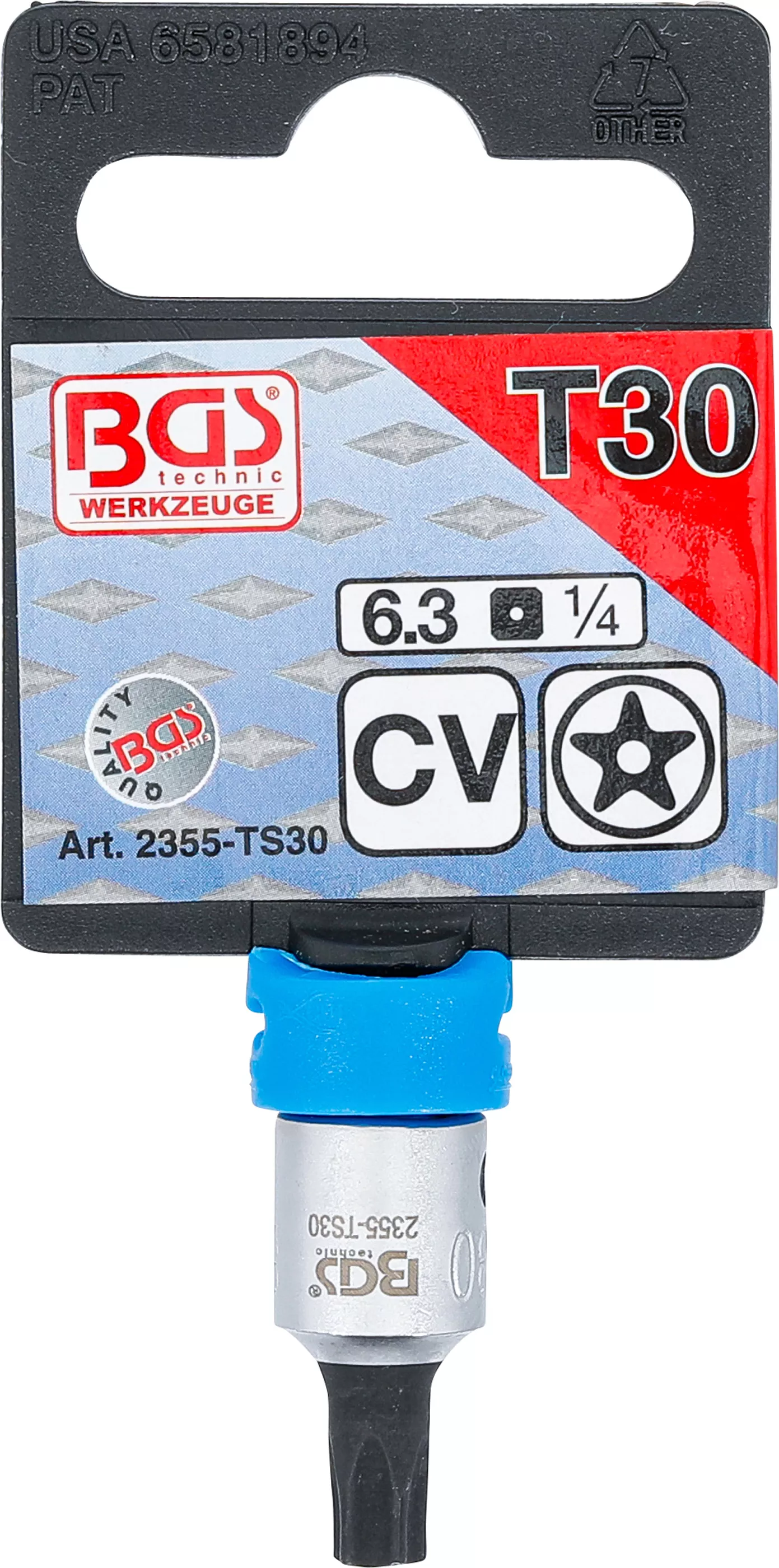 Bit | 6,3 mm (1/4") | Profil TS (pentru Torx Plus) cu gaura TS30 [3]