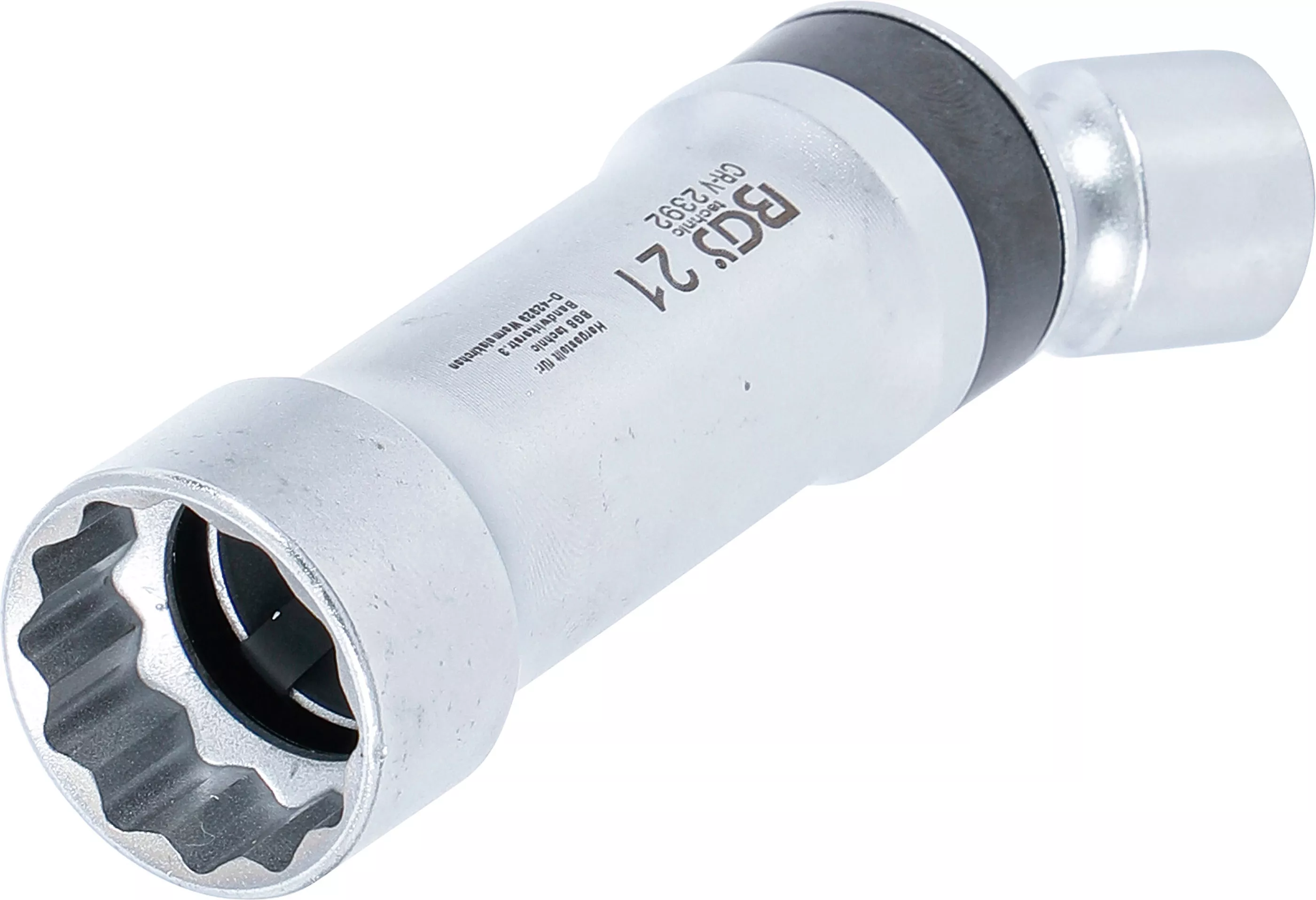 Cheie pentru bujii articulata 12 colturi cu arc de prindere | Antrenare patrat interior 10 mm (3/8") | 21 mm [1]