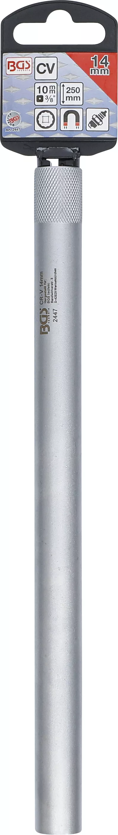 Cheie pentru bujii cu magnet, 12 colturi, extra lunga | 10 mm (3/8") | 14 mm [3]