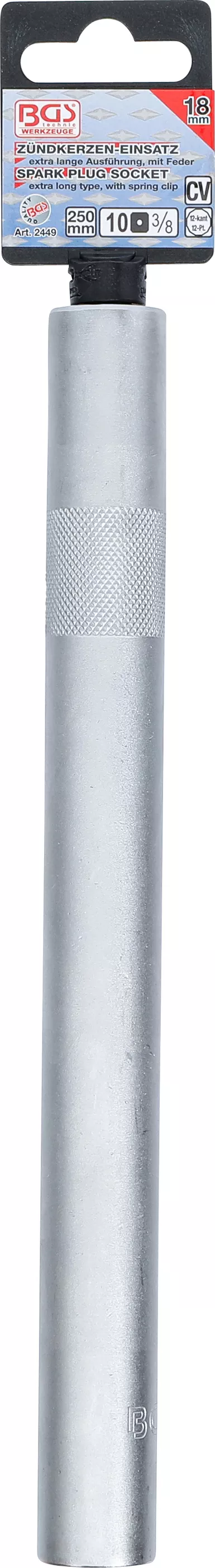 Cheie pentru bujii 12 colturi, extra lunga | 10 mm (3/8") | 18 mm [3]
