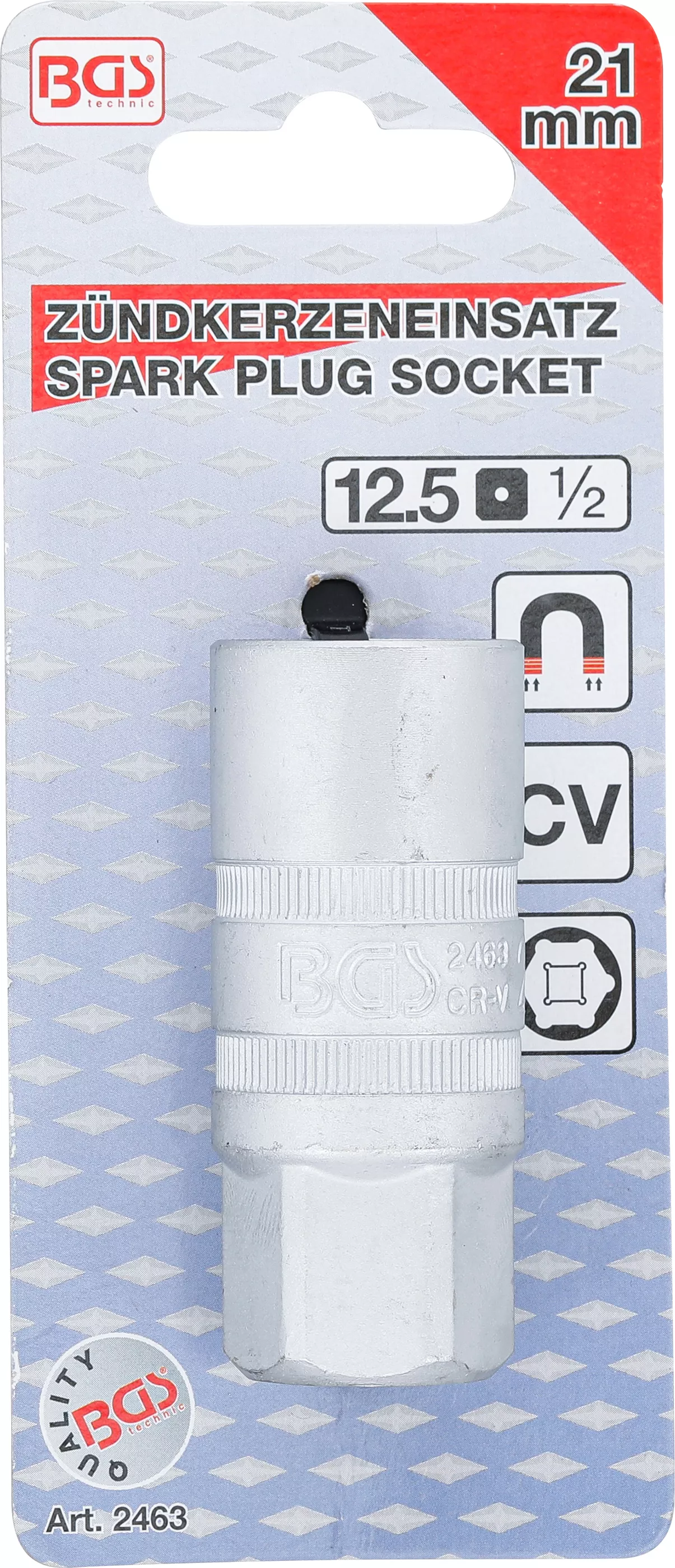 Cheie pentru bujii cu magnet, 6 colturi | 12,5 mm (1/2") | 21 mm [4]