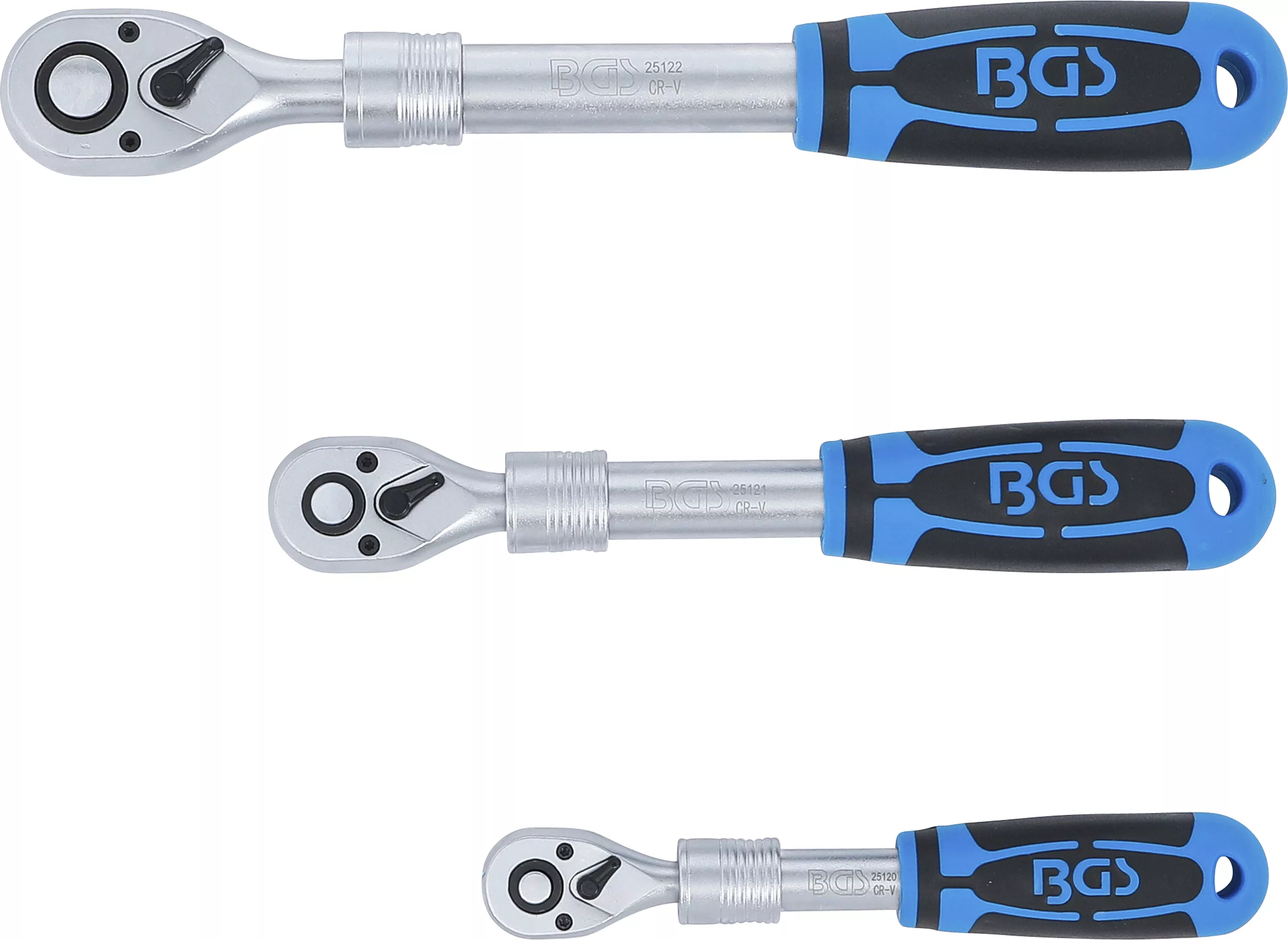 Set chei cu clichet reversibil | extensibil | 6,3 mm (1/4") - 10 mm (3/8") - 12,5 mm (1/2") | 3 piese [3]
