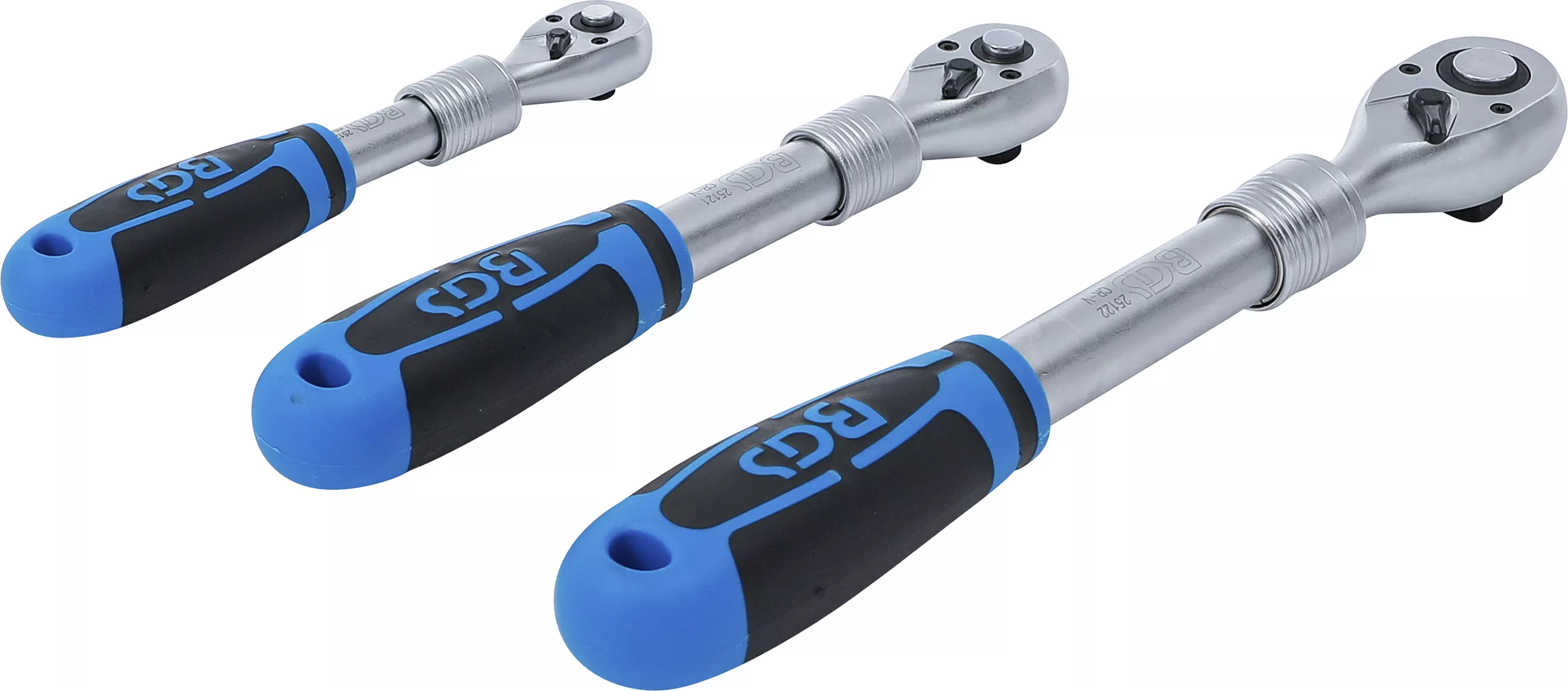 Set chei cu clichet reversibil | extensibil | 6,3 mm (1/4") - 10 mm (3/8") - 12,5 mm (1/2") | 3 piese [5]