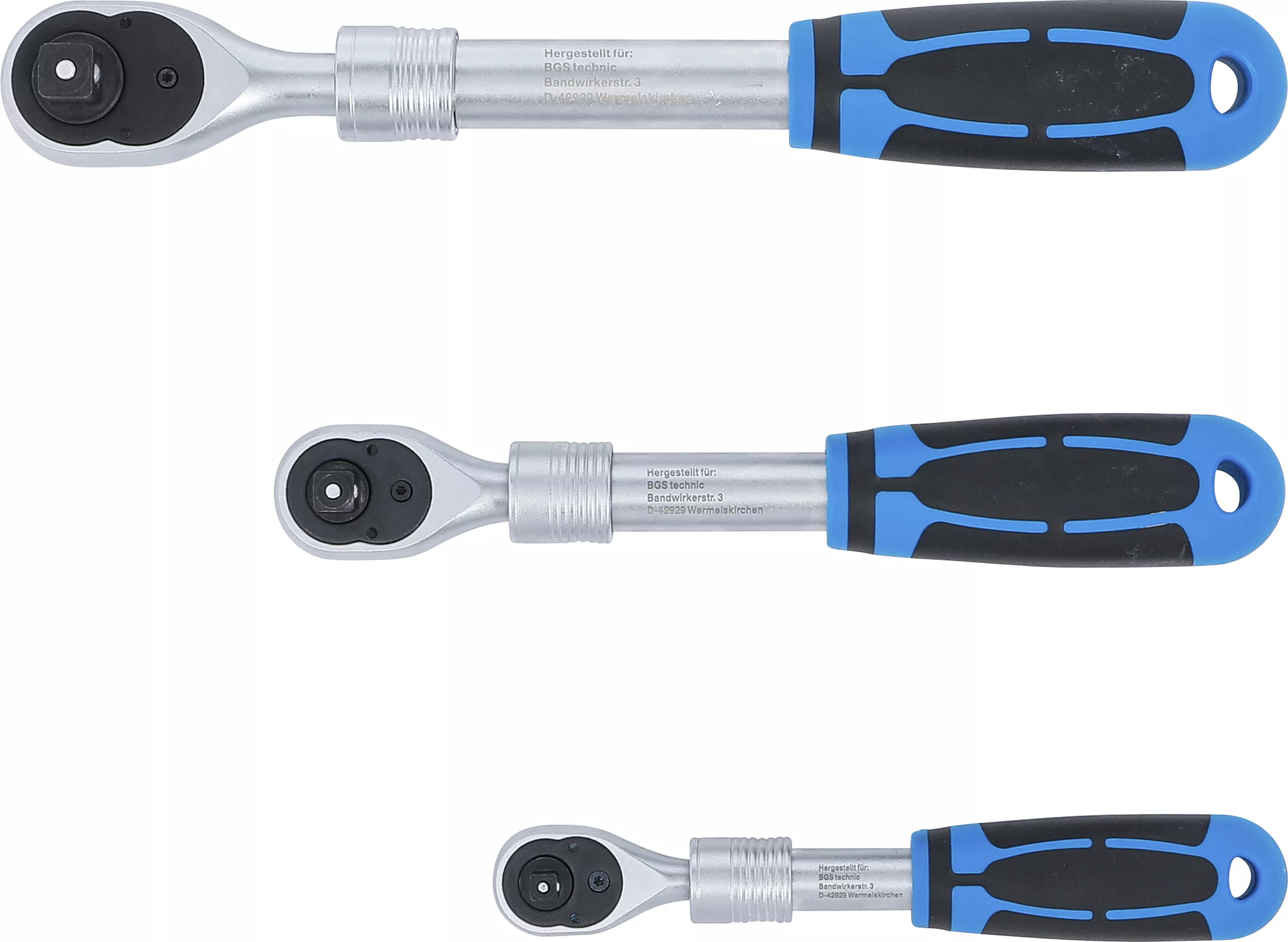 Set chei cu clichet reversibil | extensibil | 6,3 mm (1/4") - 10 mm (3/8") - 12,5 mm (1/2") | 3 piese [6]