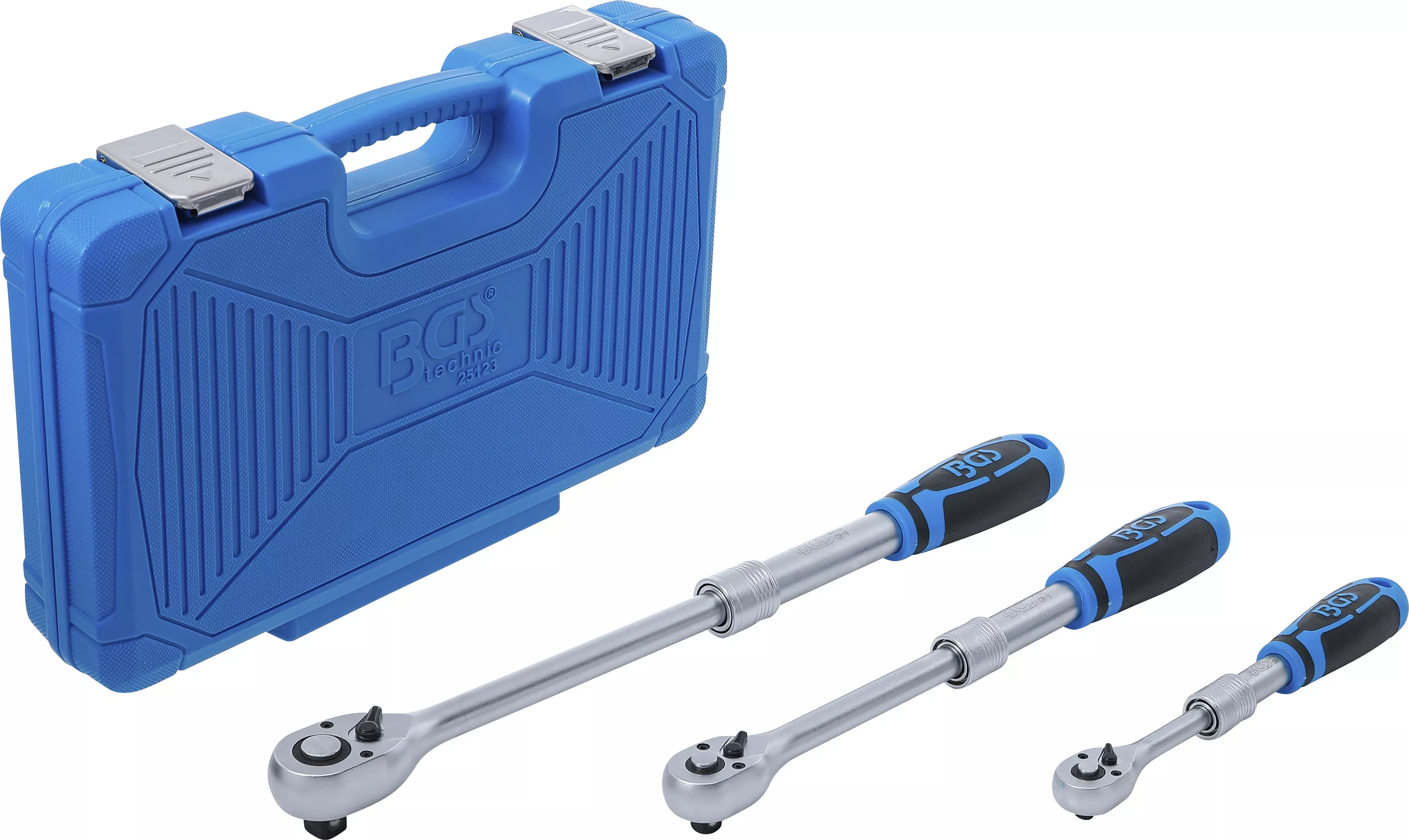 Set chei cu clichet reversibil | extensibil | 6,3 mm (1/4") - 10 mm (3/8") - 12,5 mm (1/2") | 3 piese [1]