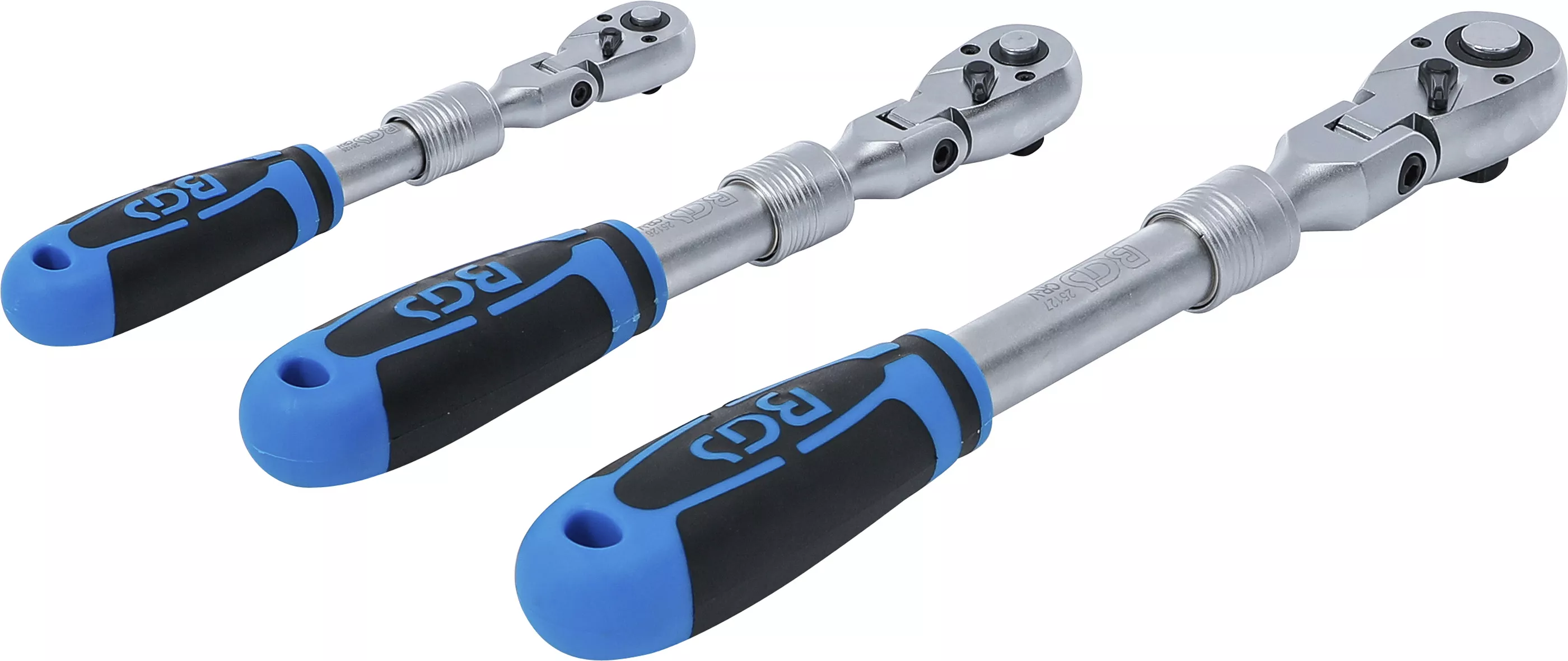 Set chei cu clichet reversibil | extensibil, articulat | 6,3 mm (1/4") - 10 mm (3/8") - 12,5 mm (1/2") | 3 piese [4]