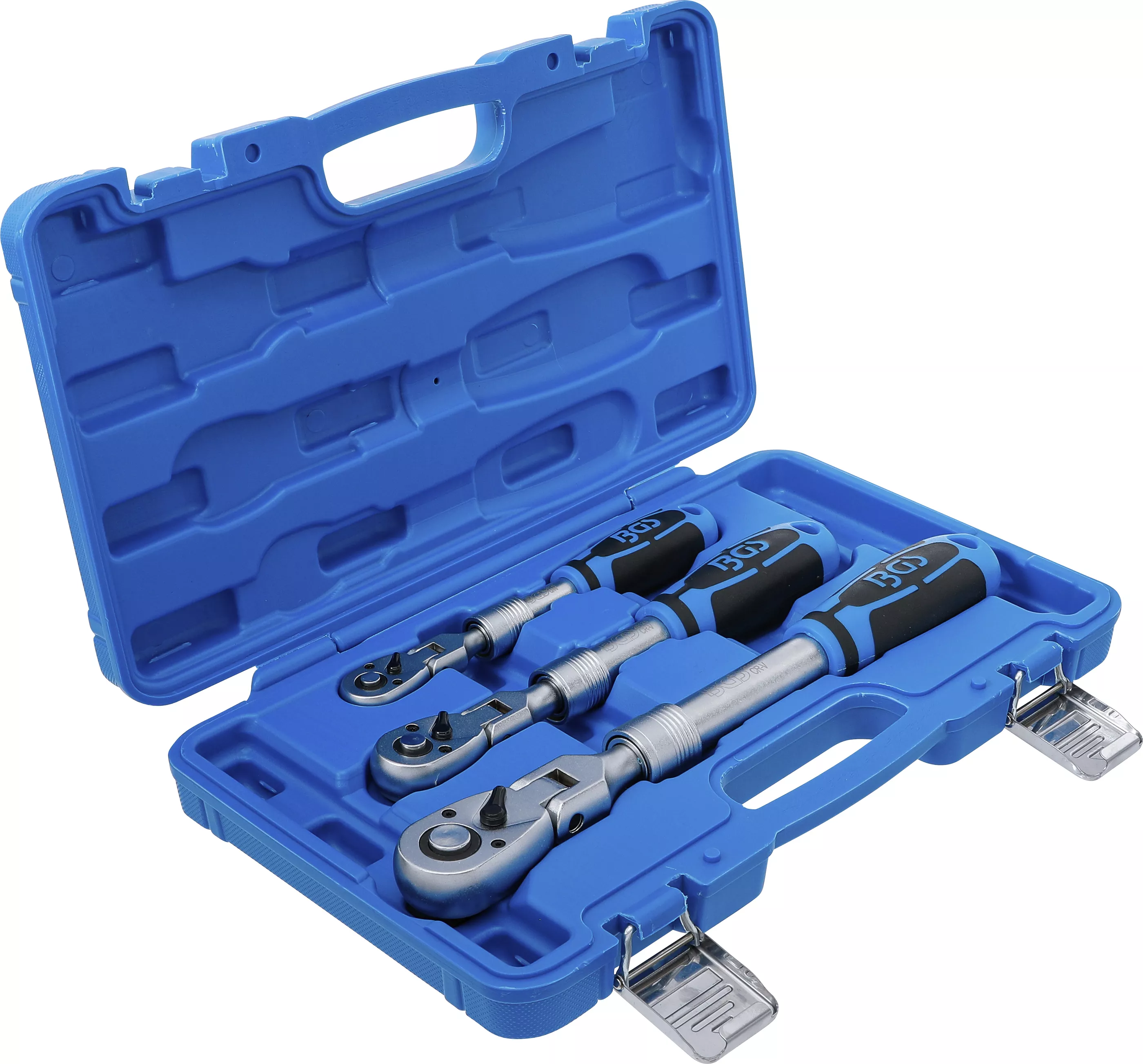 Set chei cu clichet reversibil | extensibil, articulat | 6,3 mm (1/4") - 10 mm (3/8") - 12,5 mm (1/2") | 3 piese [6]