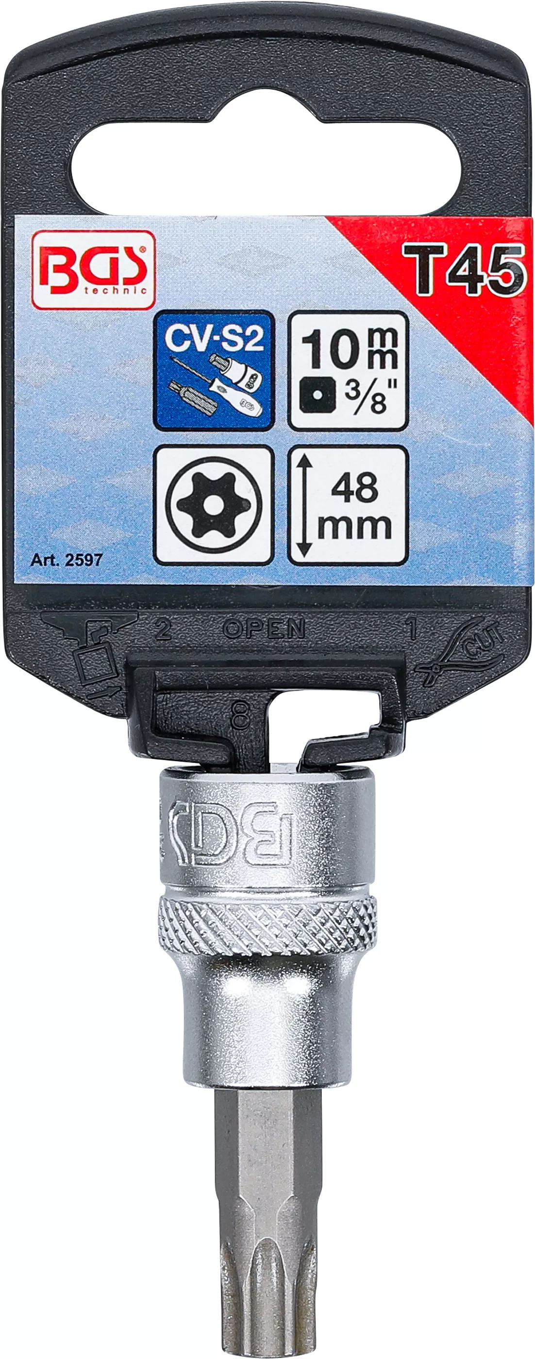 Bit | 10 mm (3/8") | Profil T (pentru Torx) cu gaura T45 [2]