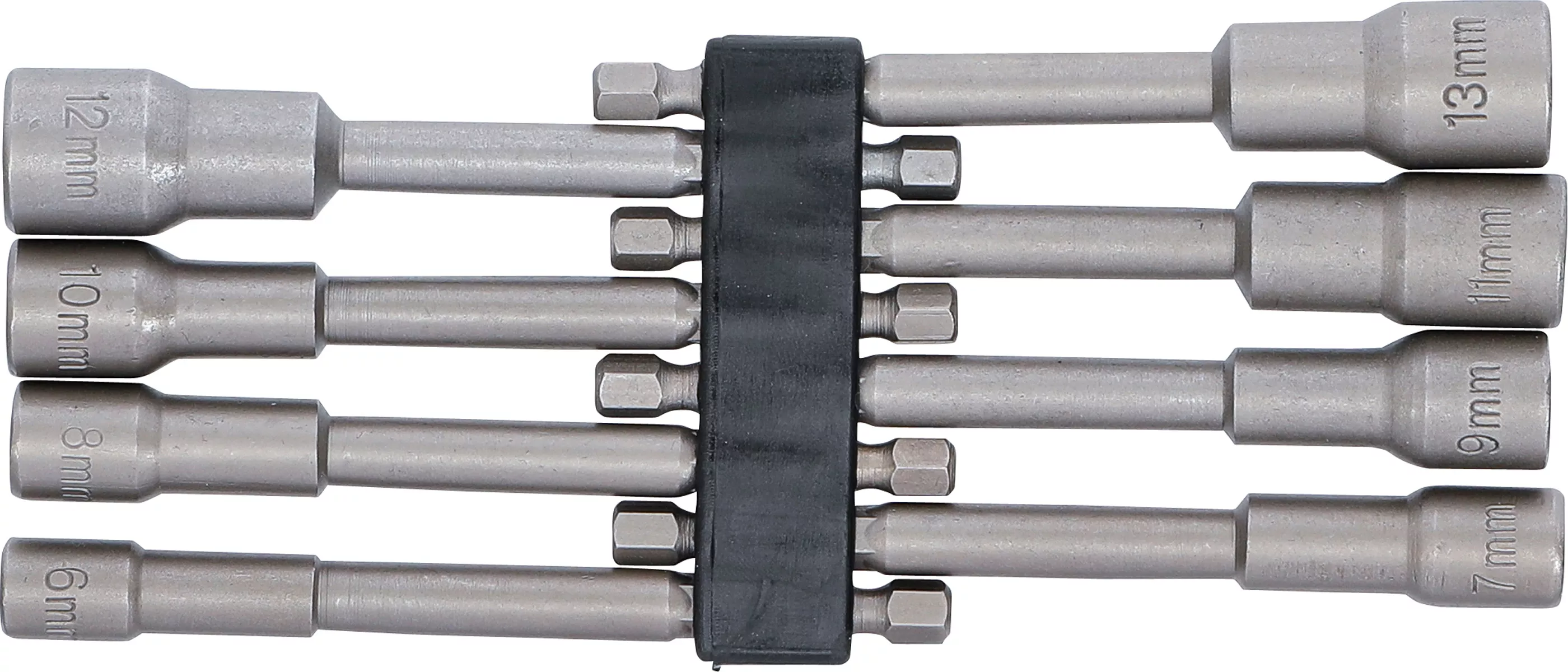Set chei tubulare 6 colturi | extra lungi | Antrenare 6 colturi exterior 6,3 mm (1/4") | pentru masini de gaurit | 6 - 13 mm | 8 piese [6]