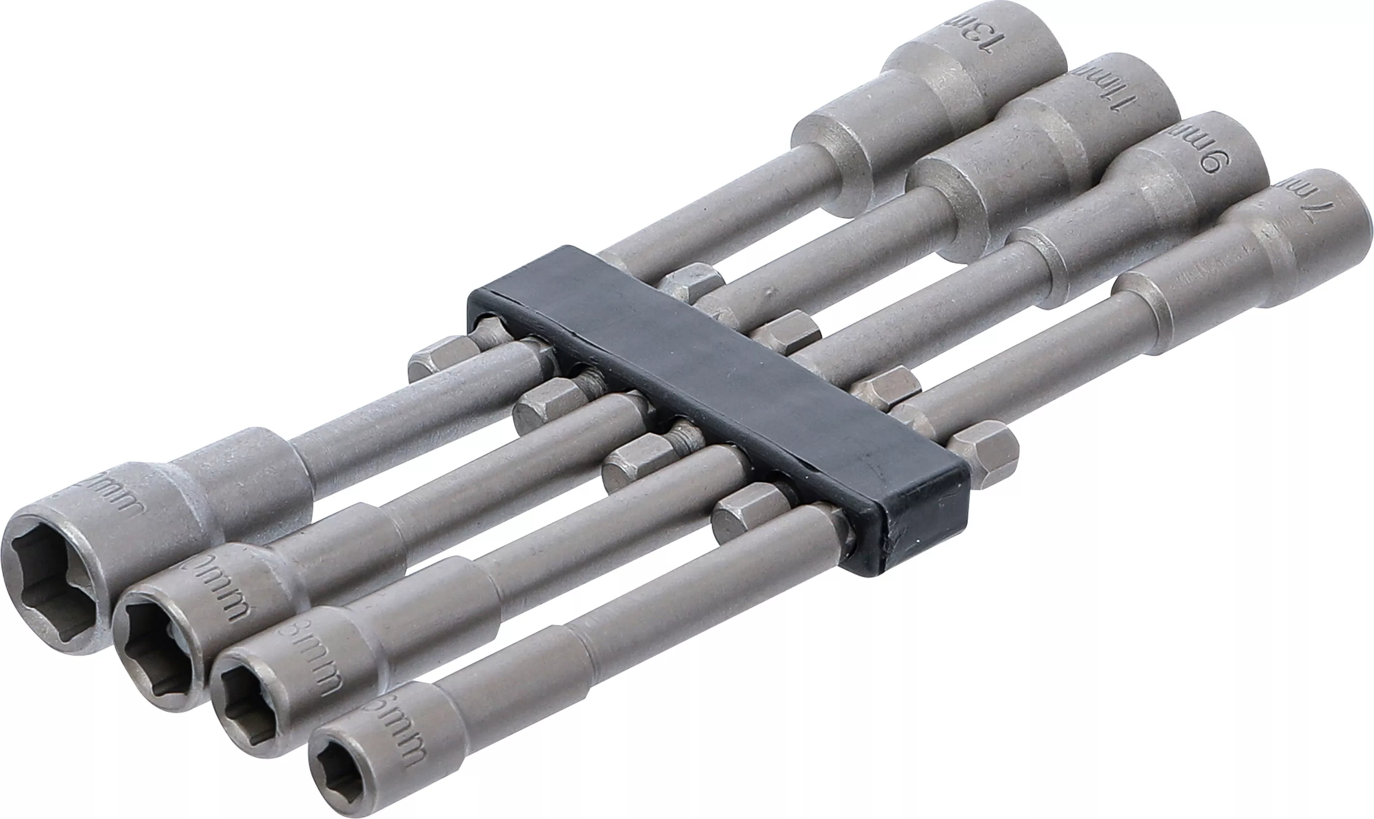 Set chei tubulare 6 colturi | extra lungi | Antrenare 6 colturi exterior 6,3 mm (1/4") | pentru masini de gaurit | 6 - 13 mm | 8 piese [1]