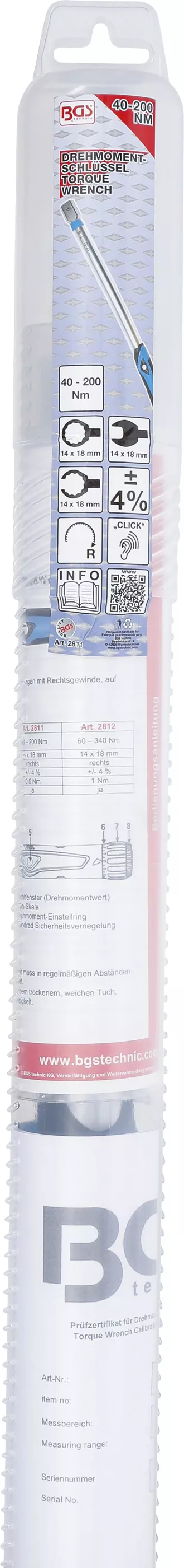 Cheie dinamometrica | 40 - 200 Nm | pentru capete atasabile 14 x 18 mm [7]