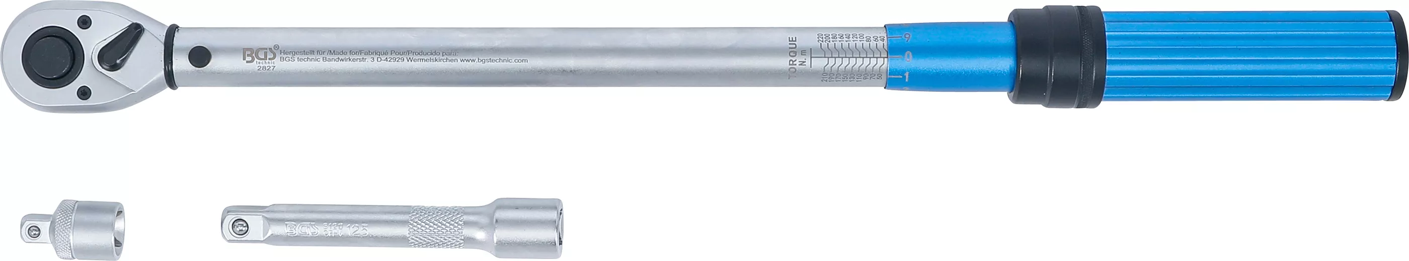 Set chei dinamometrice | adaptor + prelungitor | 12,5 mm (1/2") | 40 - 220 Nm | 3 piese [3]