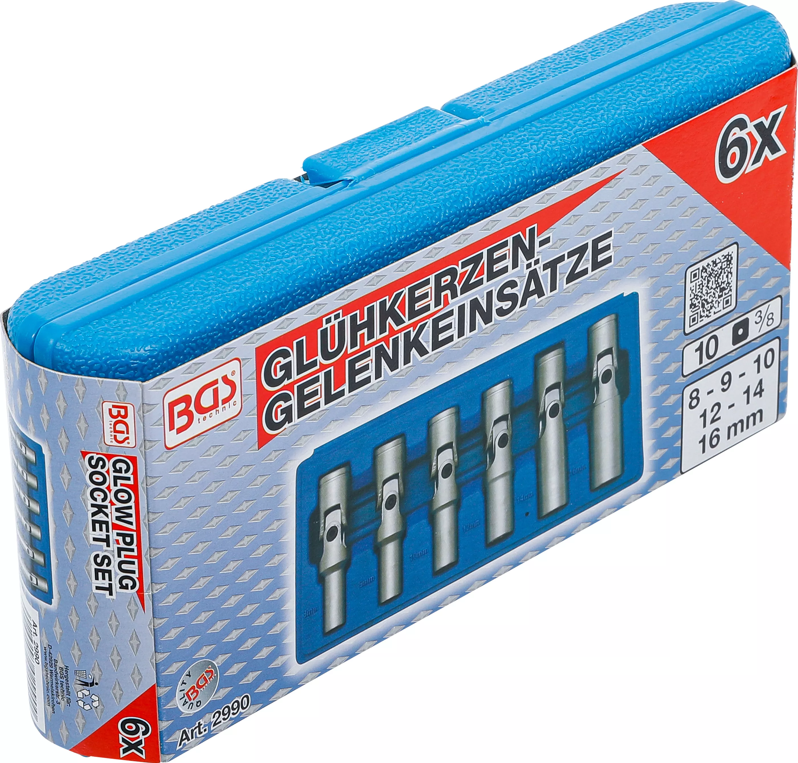 Set universal chei articulate bujii incandescente, hexagon | 10 mm (3/8") | 8 - 16 mm | 6 piese [6]