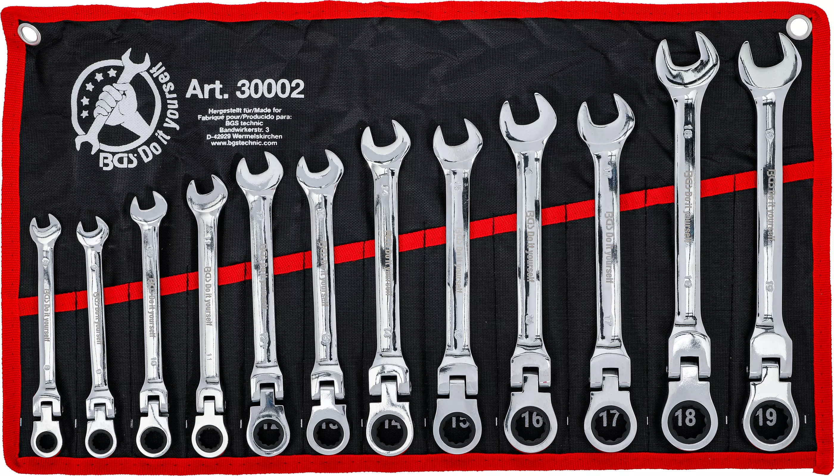 Set chei combinate cu clichet | capete flexibile | 8 - 19 mm | 12 piese [1]