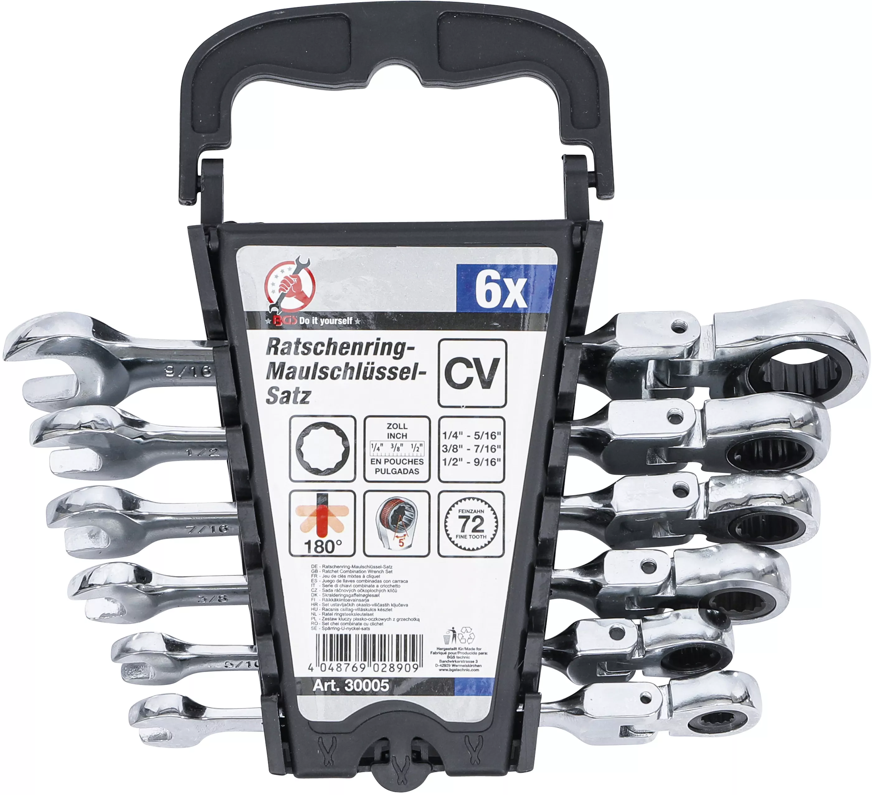 Set chei combinate cu clichet | capete flexibile | dimensiuni in toli | 1/4" - 9/16" | 6 piese [3]