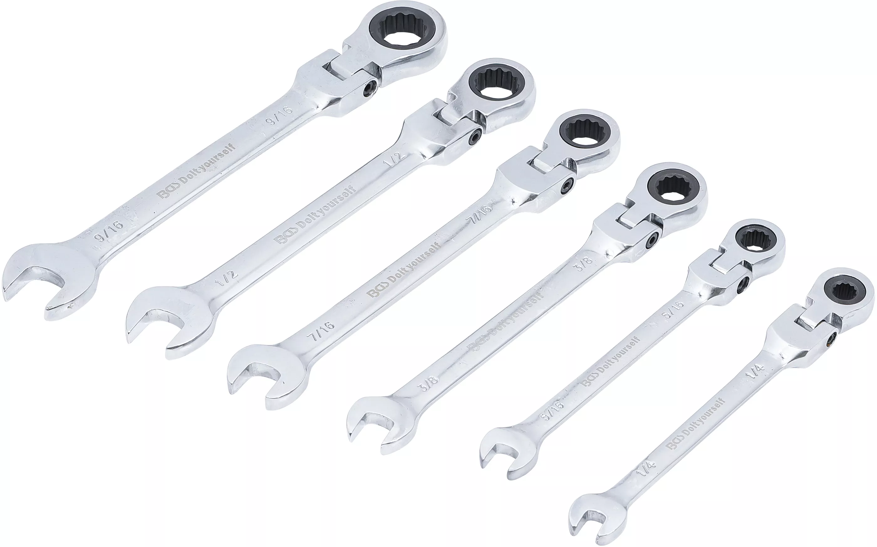 Set chei combinate cu clichet | capete flexibile | dimensiuni in toli | 1/4" - 9/16" | 6 piese [1]