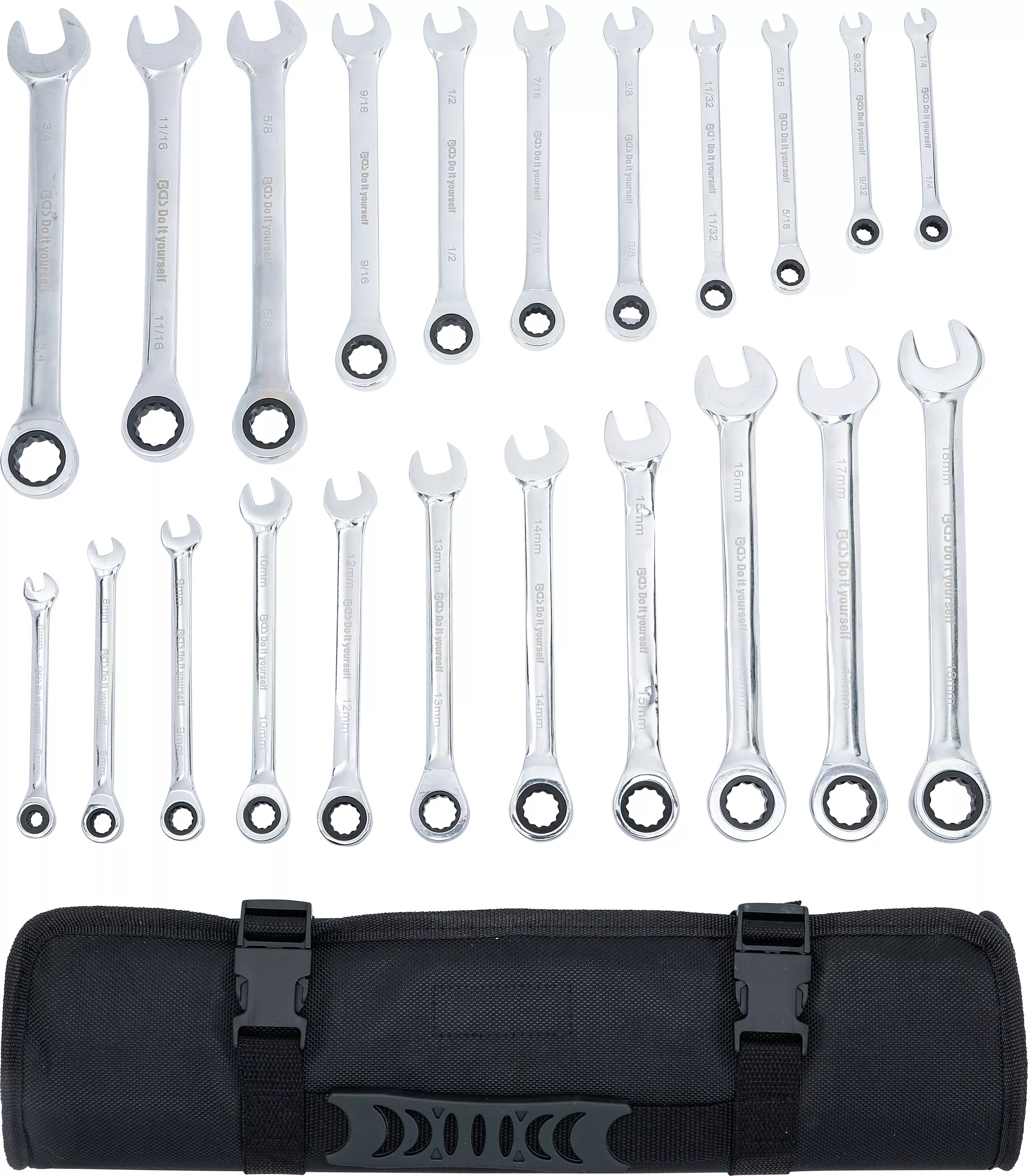 Set chei combinate cu clichet | Marimi metric + toli | 22 piese [4]