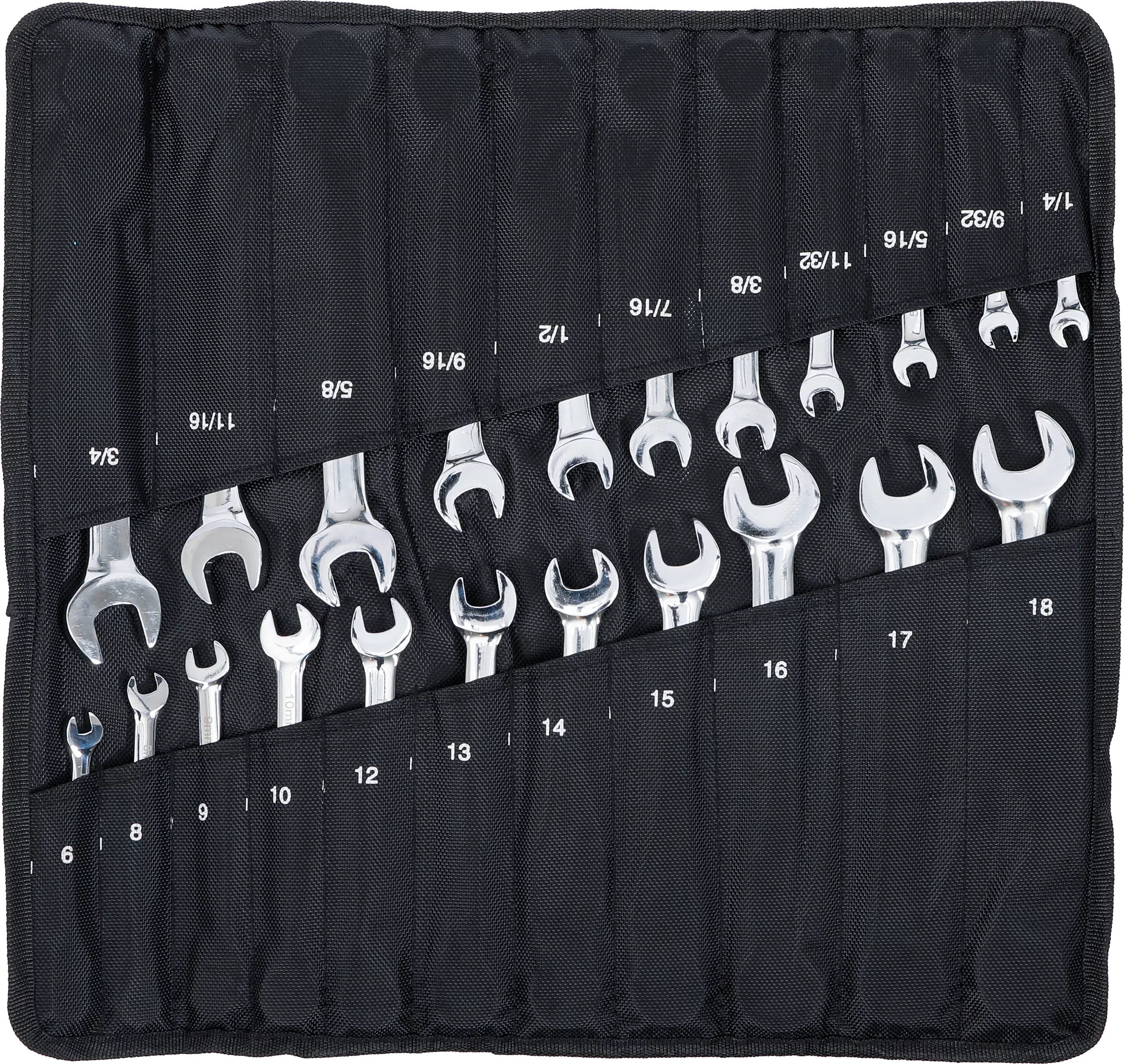 Set chei combinate cu clichet | Marimi metric + toli | 22 piese [6]