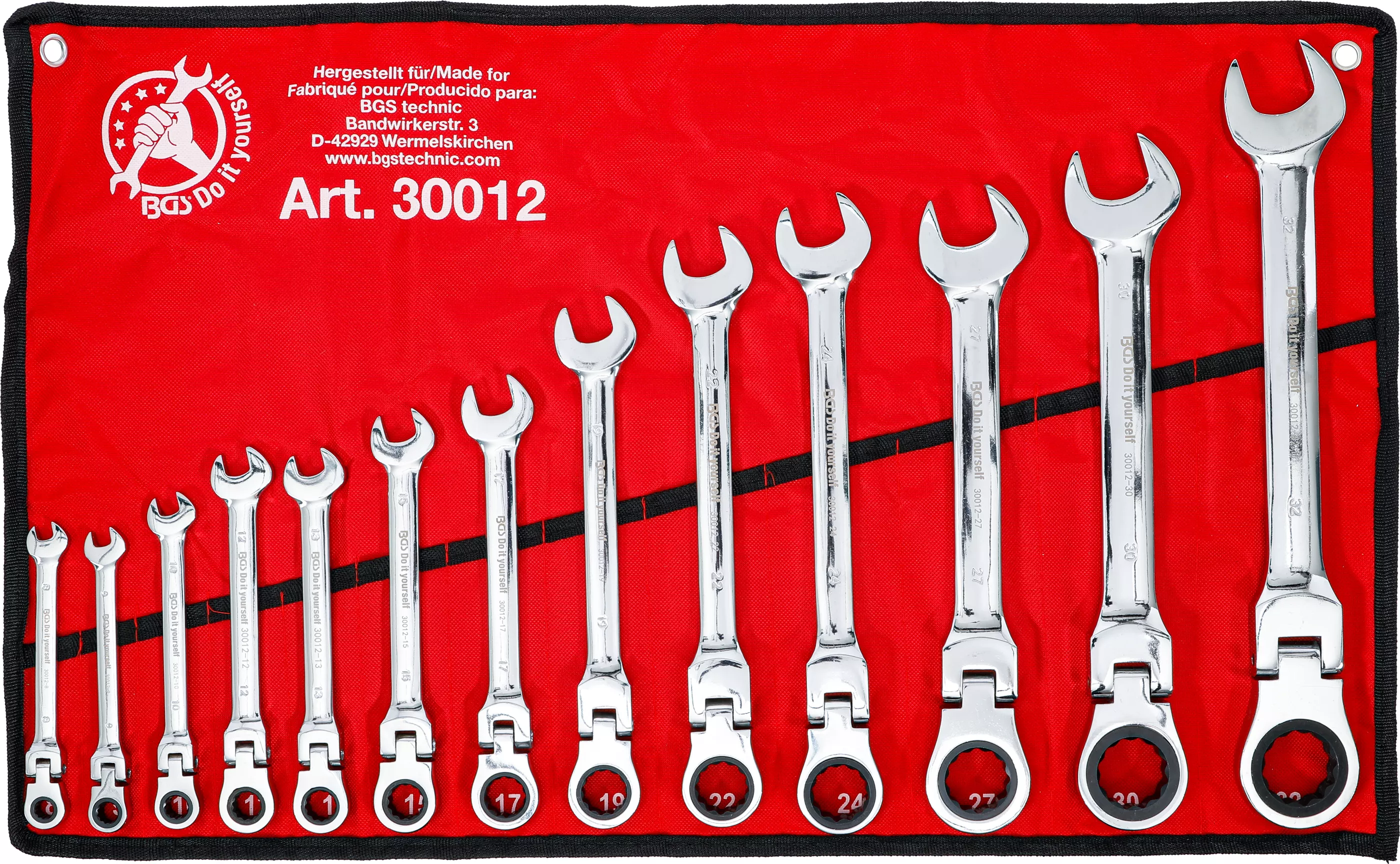 Set chei combinate cu clichet | capete flexibile | 8 - 32 mm | 13 piese [1]