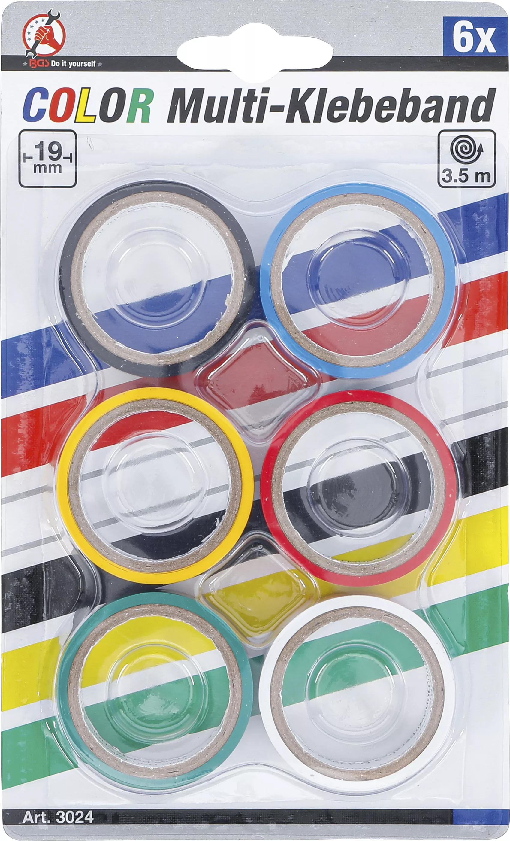 Banda adeziva multipla color | 19 x 3,5 m | 6 piese [3]