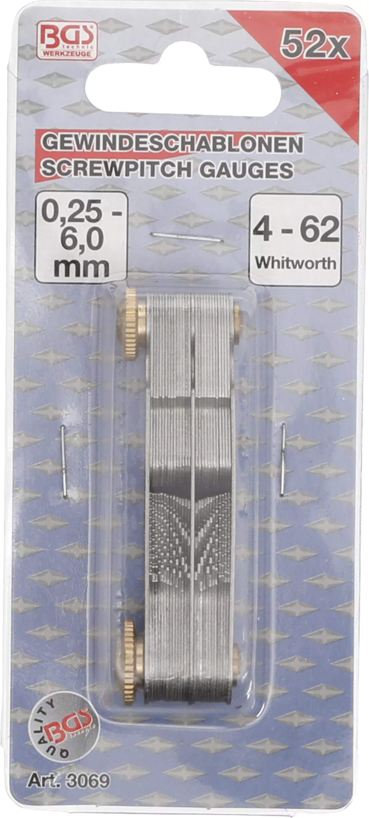 Lera filete, 52 foi | metric 0,25 - 6,0 mm, Whitworth 4G - 62G [4]