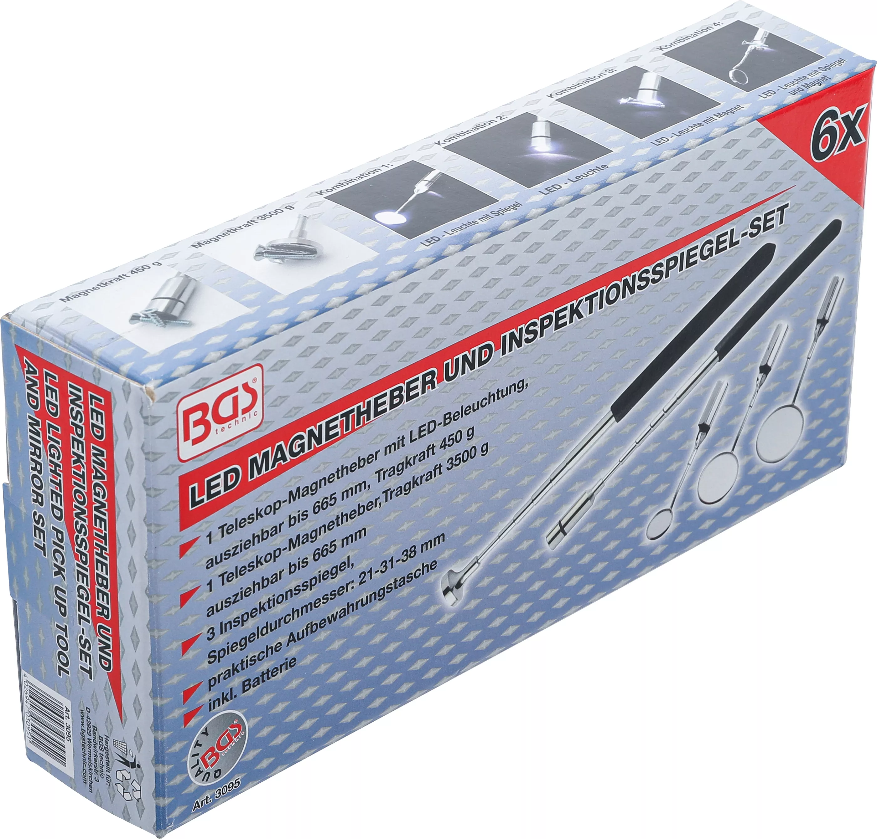 Set dispozitiv magnetic de ridicare cu LED si oglinda de inspectare [6]