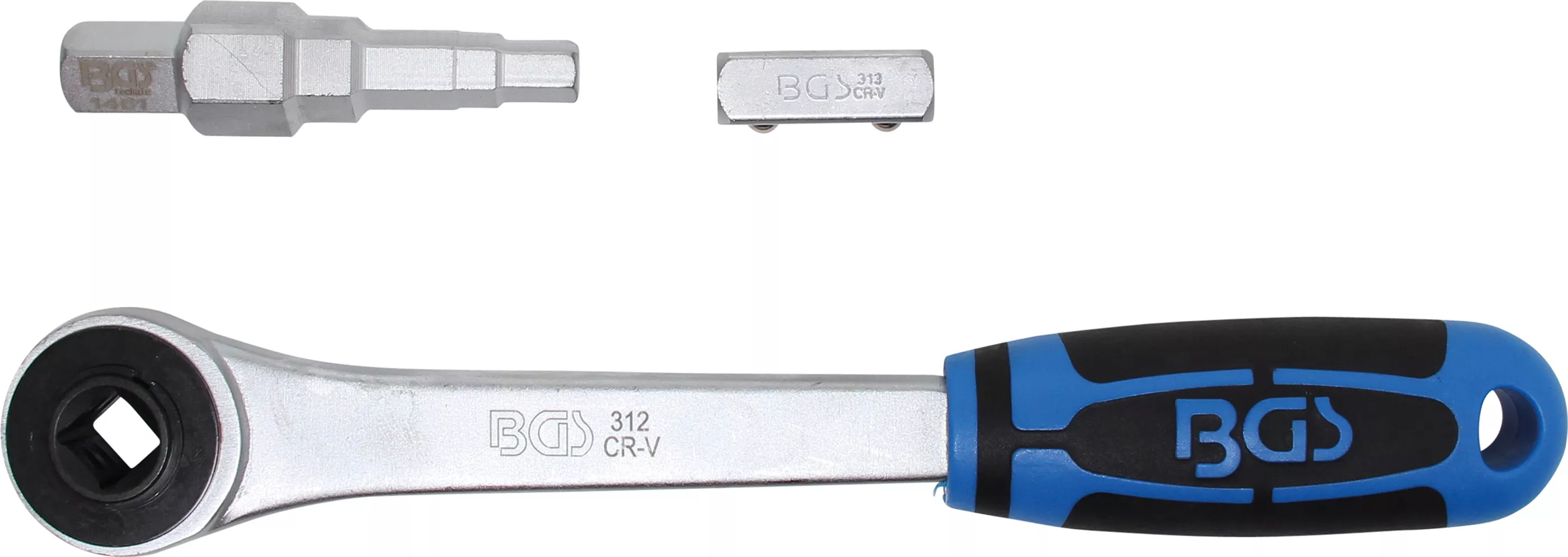 Instalaţii sanitare - Clichet cap presare cu adaptor si cheie in trepte | Antrenat prin patrat interior 12,5 mm (1/2")