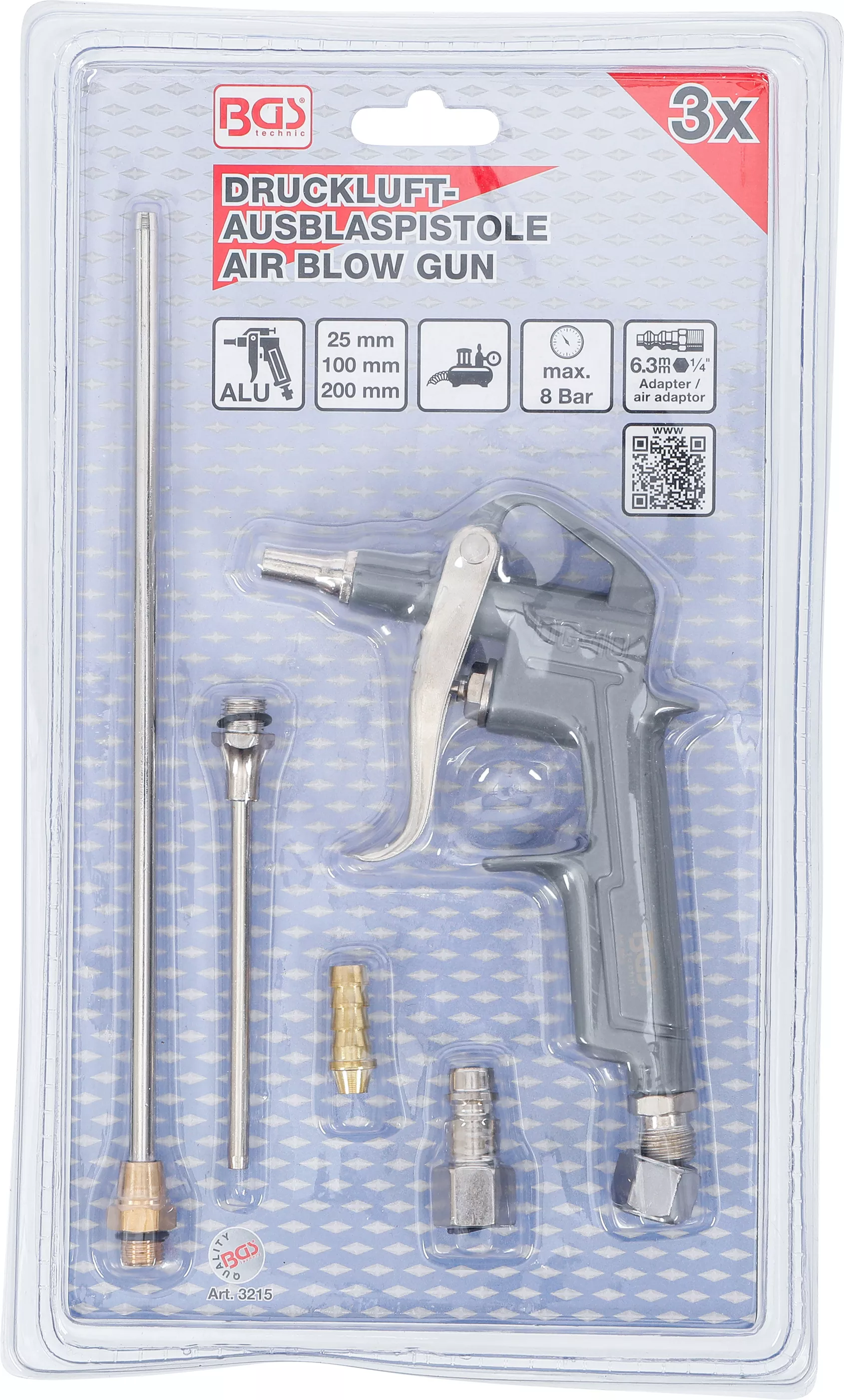 Pistol de suflat cu aer comprimat | Aluminiu turnat sub presiune | cu 3 duze [6]