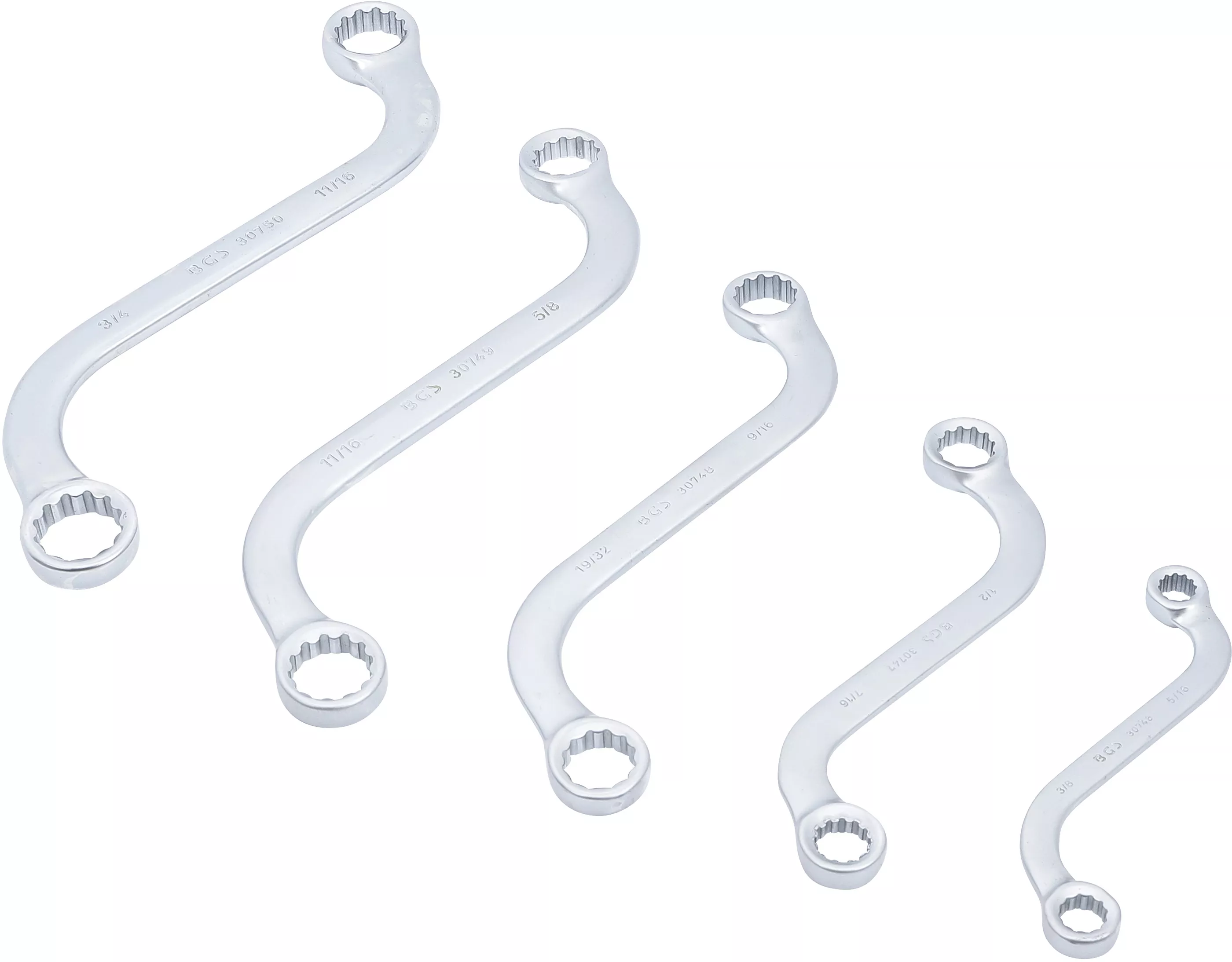 Set chei inelare duble in S | Marimi in toli | 3/8" - 3/4" | 5 piese [2]