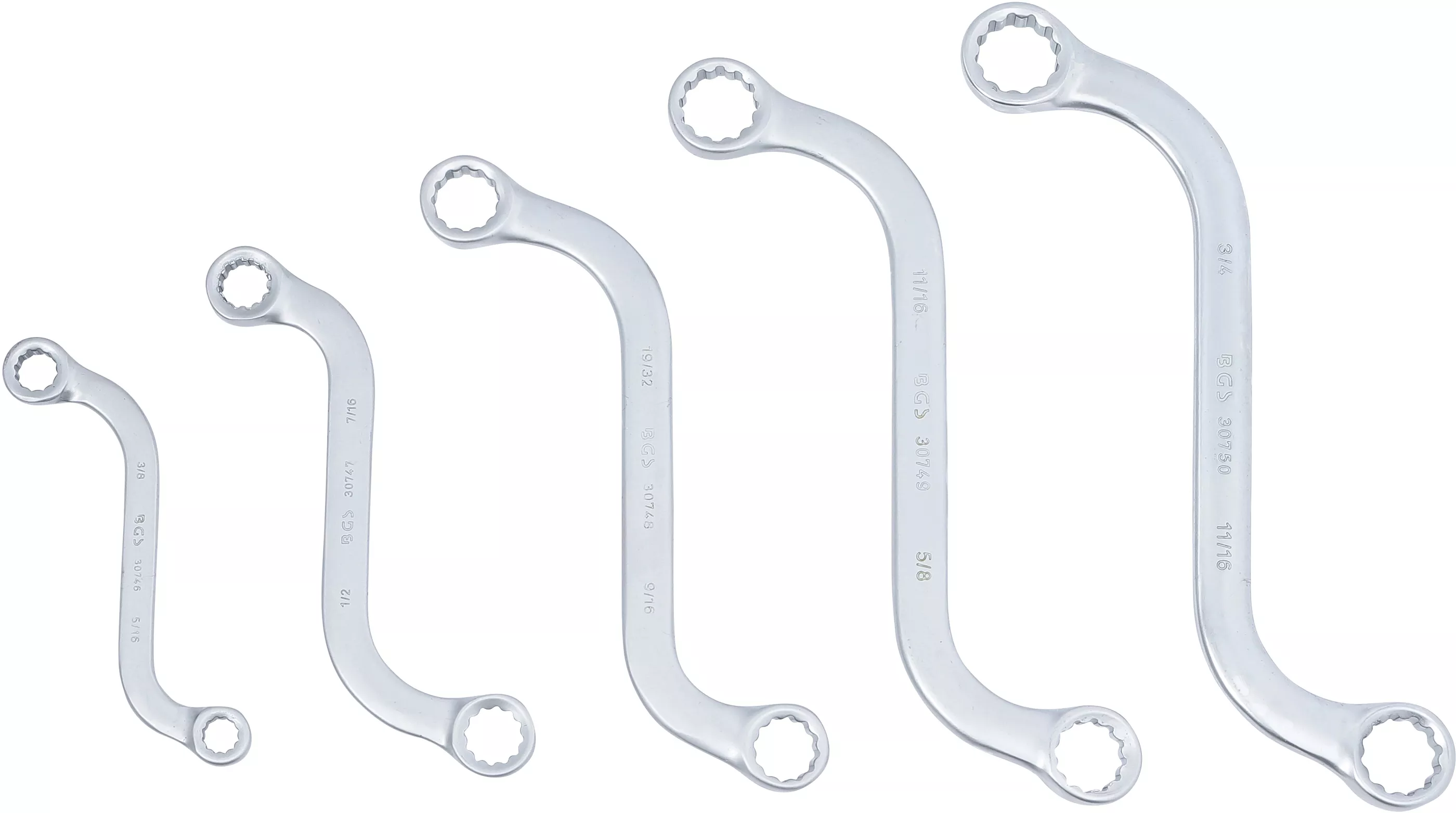 Set chei inelare duble in S | Marimi in toli | 3/8" - 3/4" | 5 piese [3]