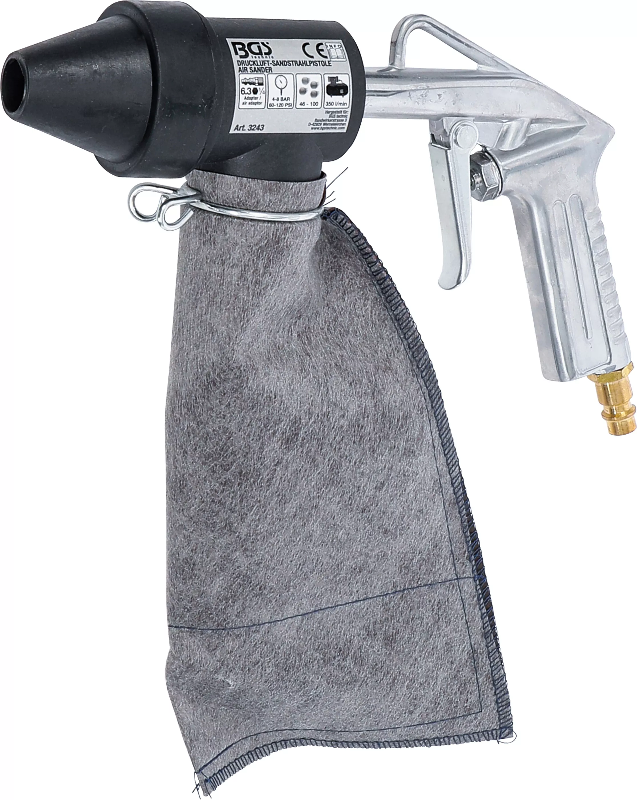 Unelte şi scule pneumatice - Pistol de sablare pneumatic cu accesorii