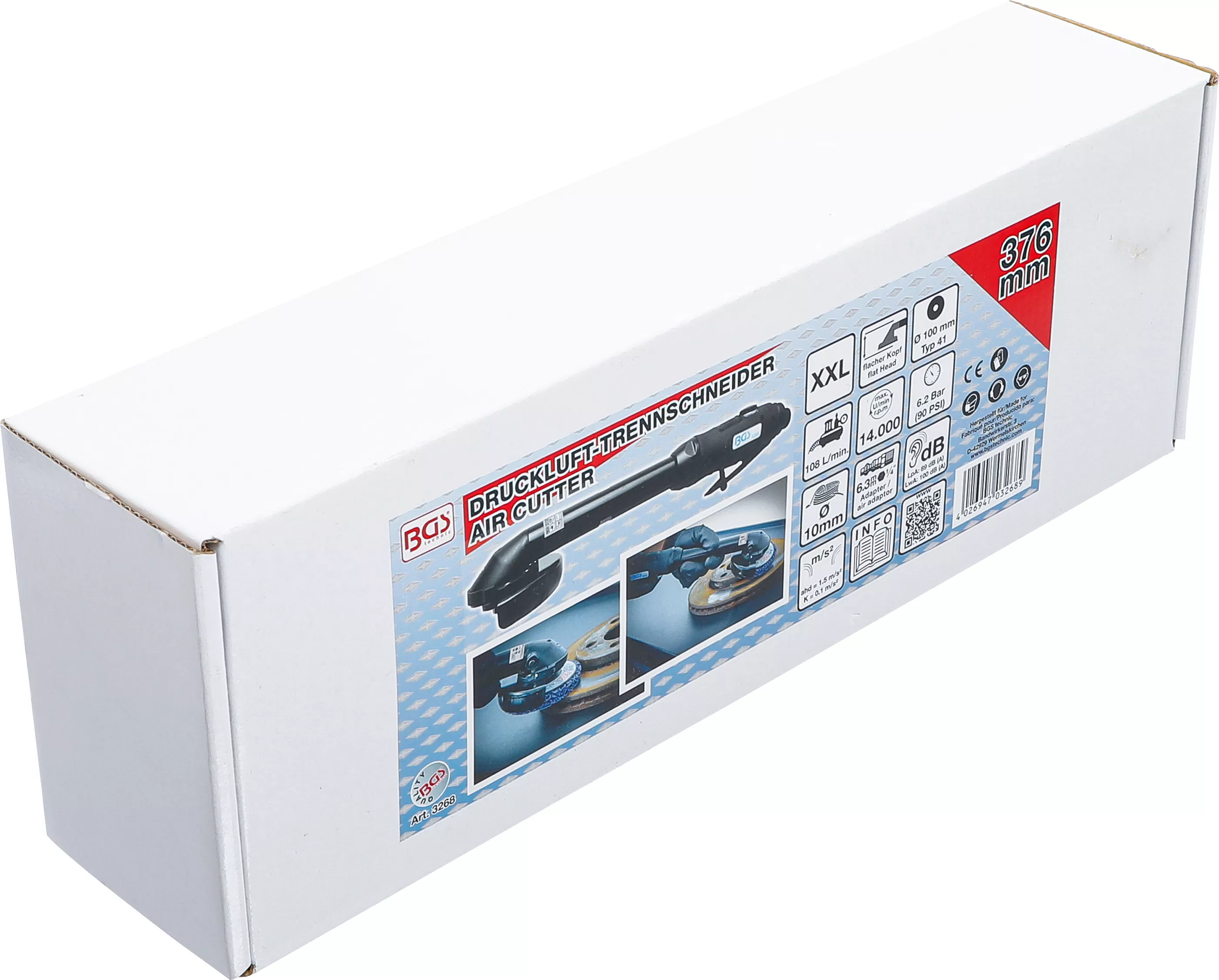 Polizor pentru taiere pneumatic | extra lunga | cap plat | 376 mm [5]
