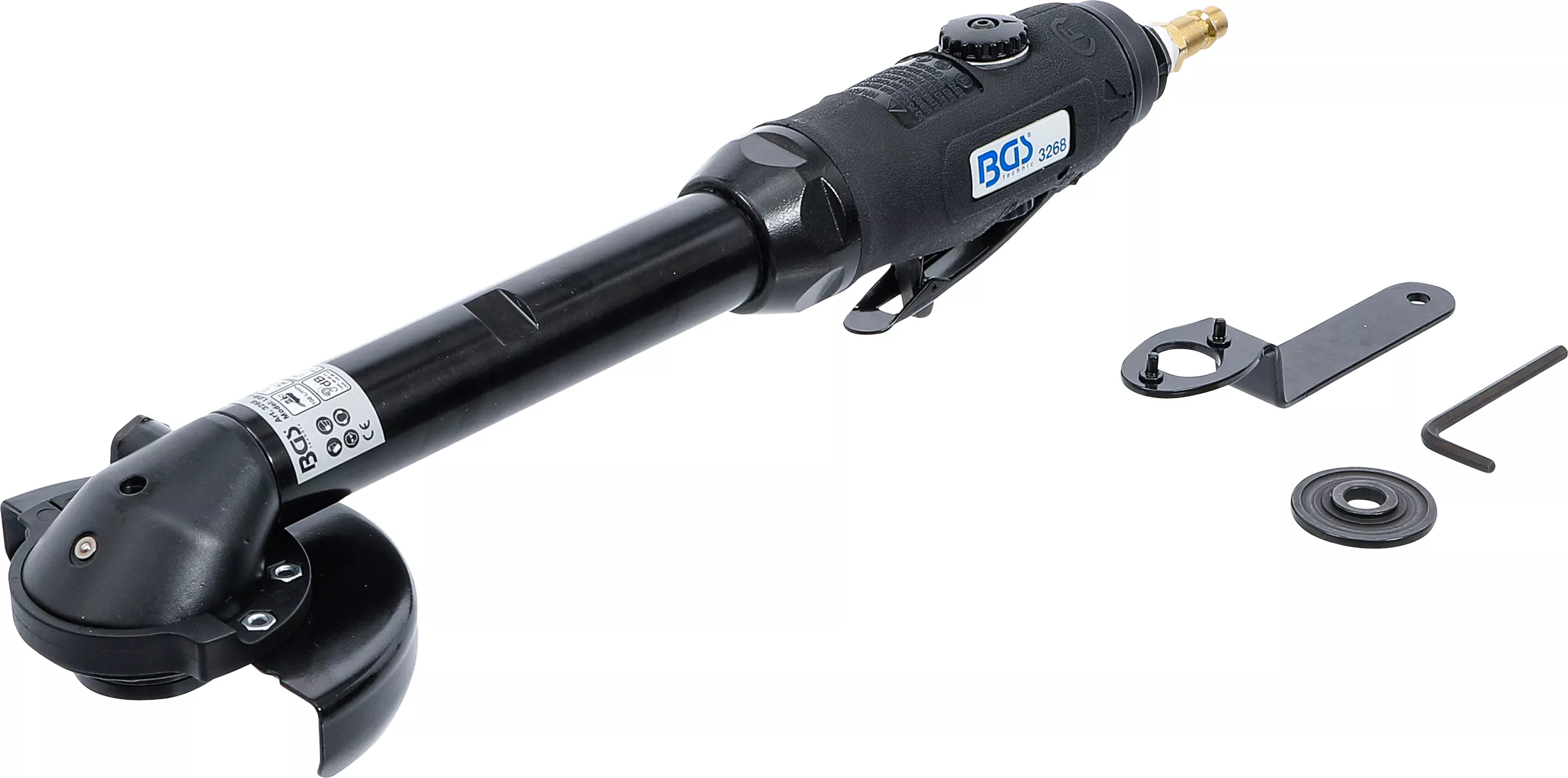 Unelte şi scule pneumatice - Polizor pentru taiere pneumatic | extra lunga | cap plat | 376 mm