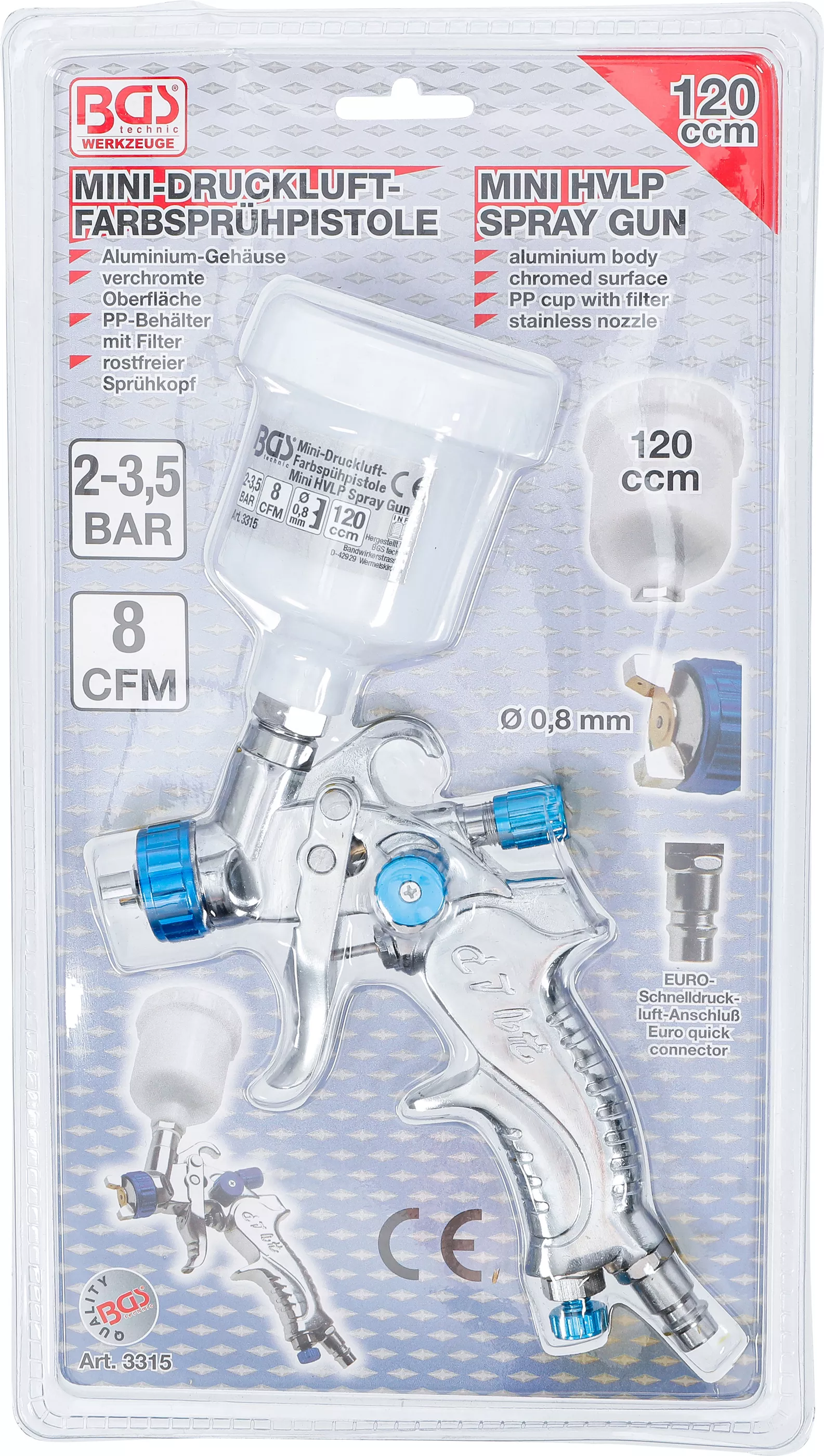 Pistol pneumatic de vopsit mini | 120 cm³ [6]