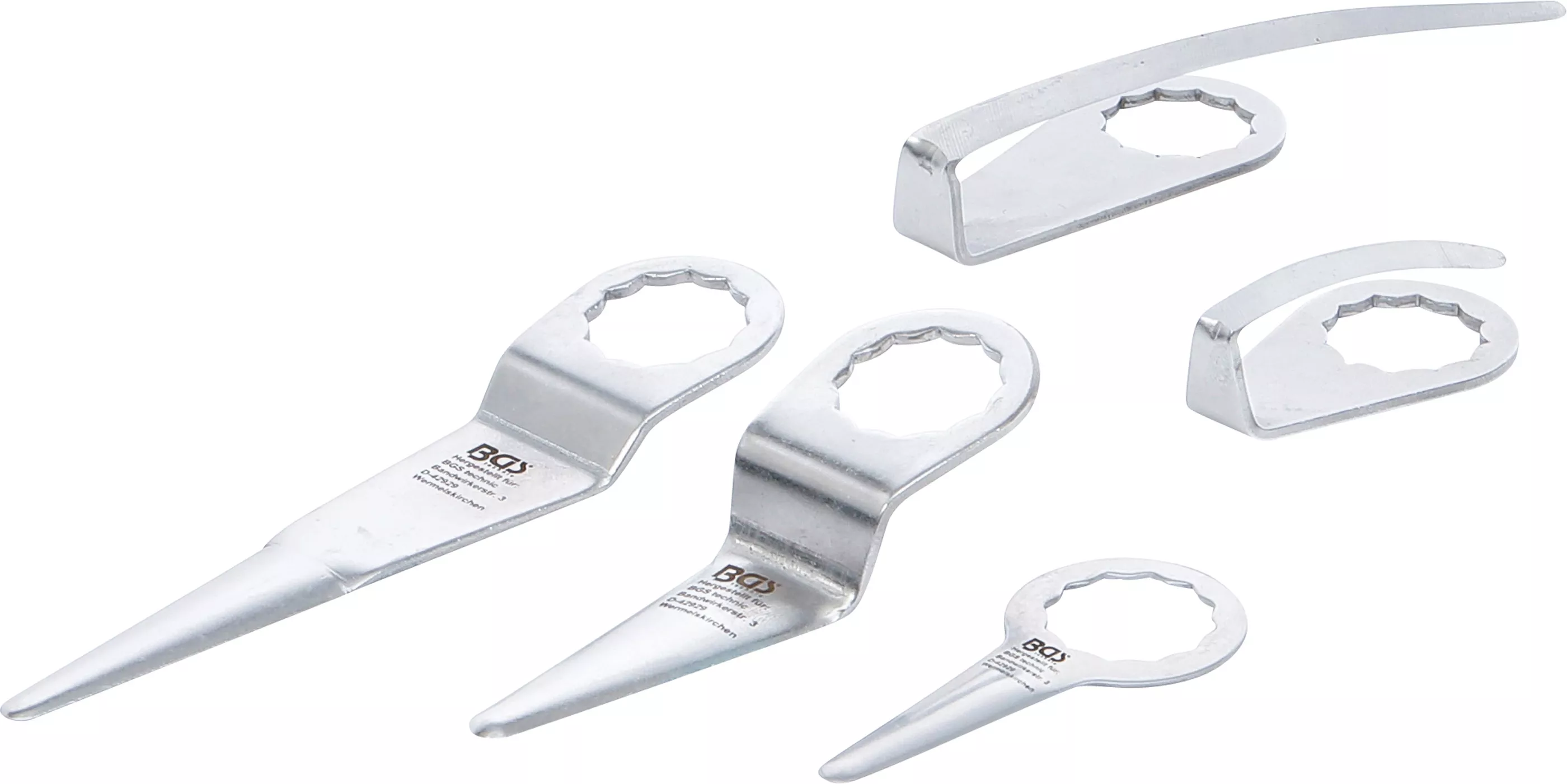 Unelte de şlefuit - Set cutite taiere pentru extractor pneumatic geamuri | pentru BGS 3218, 9291 | 5 piese