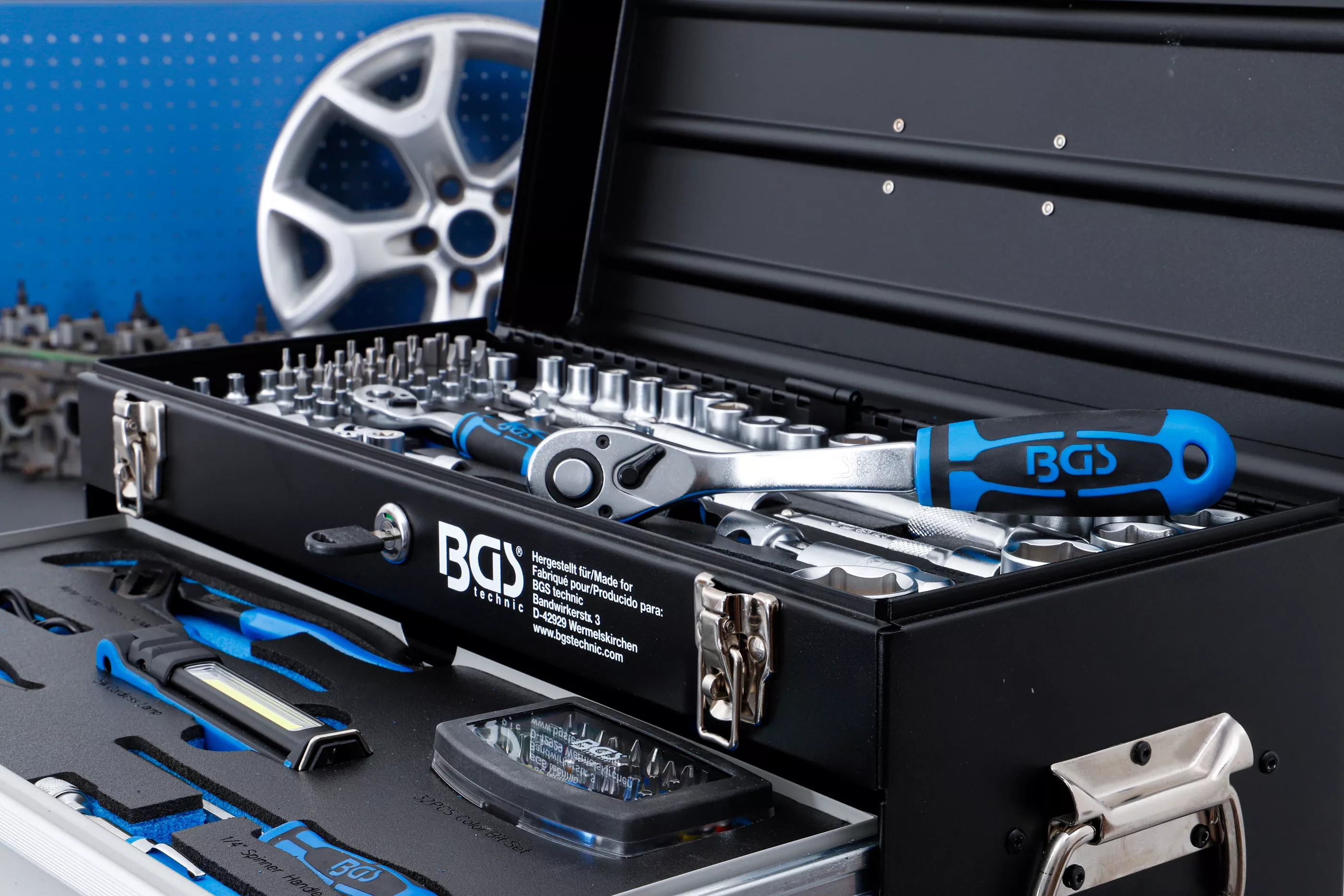 Cutie unelte din metal | 3 sertare | cu 147 unelte [2]