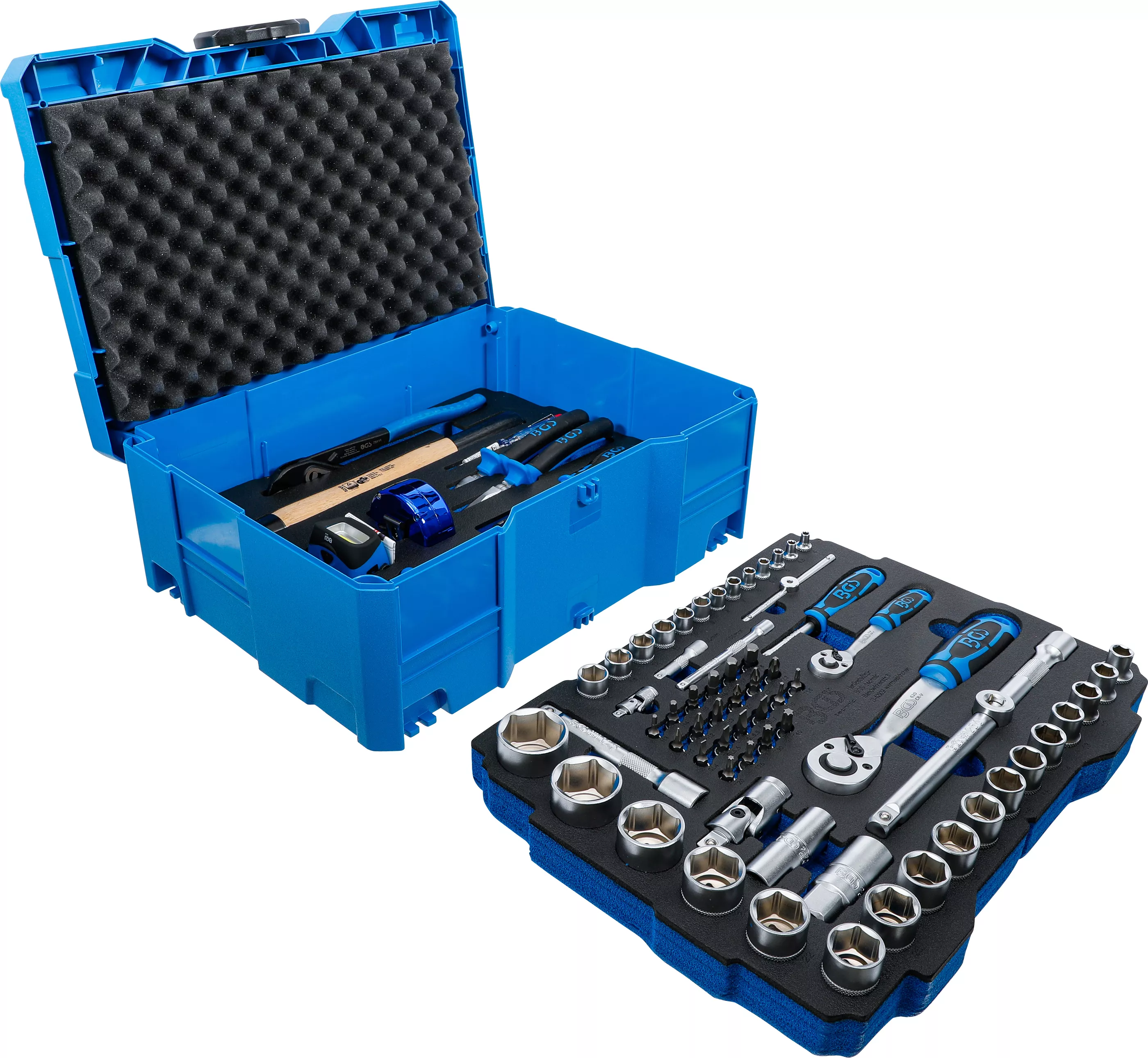 Set chei tubulare si ciocane, clesti, surubelnite | 6,3 mm (1/4") / 12,5 mm (1/2") | BGS systainerr | 77 piese [7]
