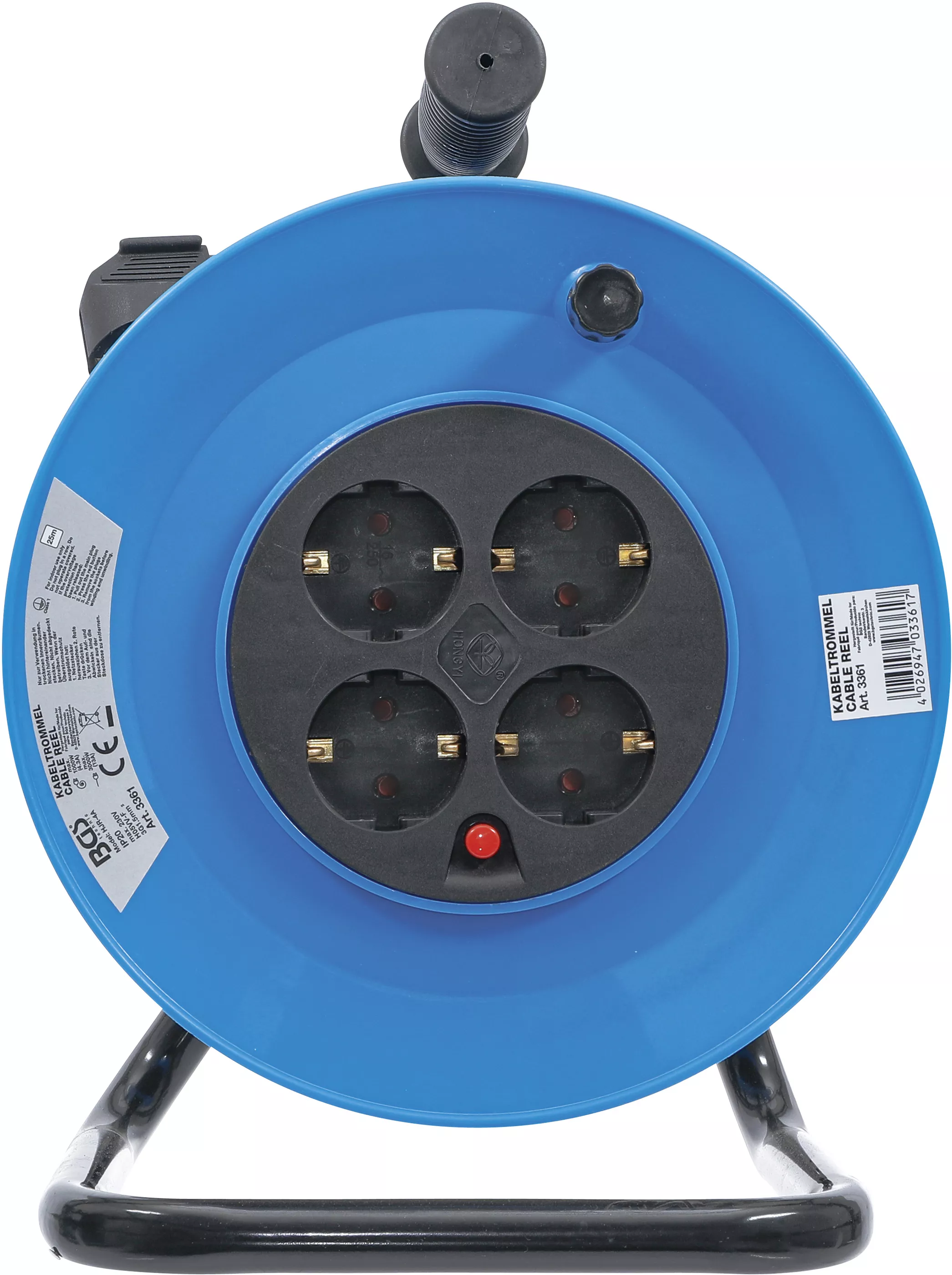 Tmbur cablu | 25 m | 3 x 1,5 mm² | 4 prize | IP 20 | 3000 W [2]