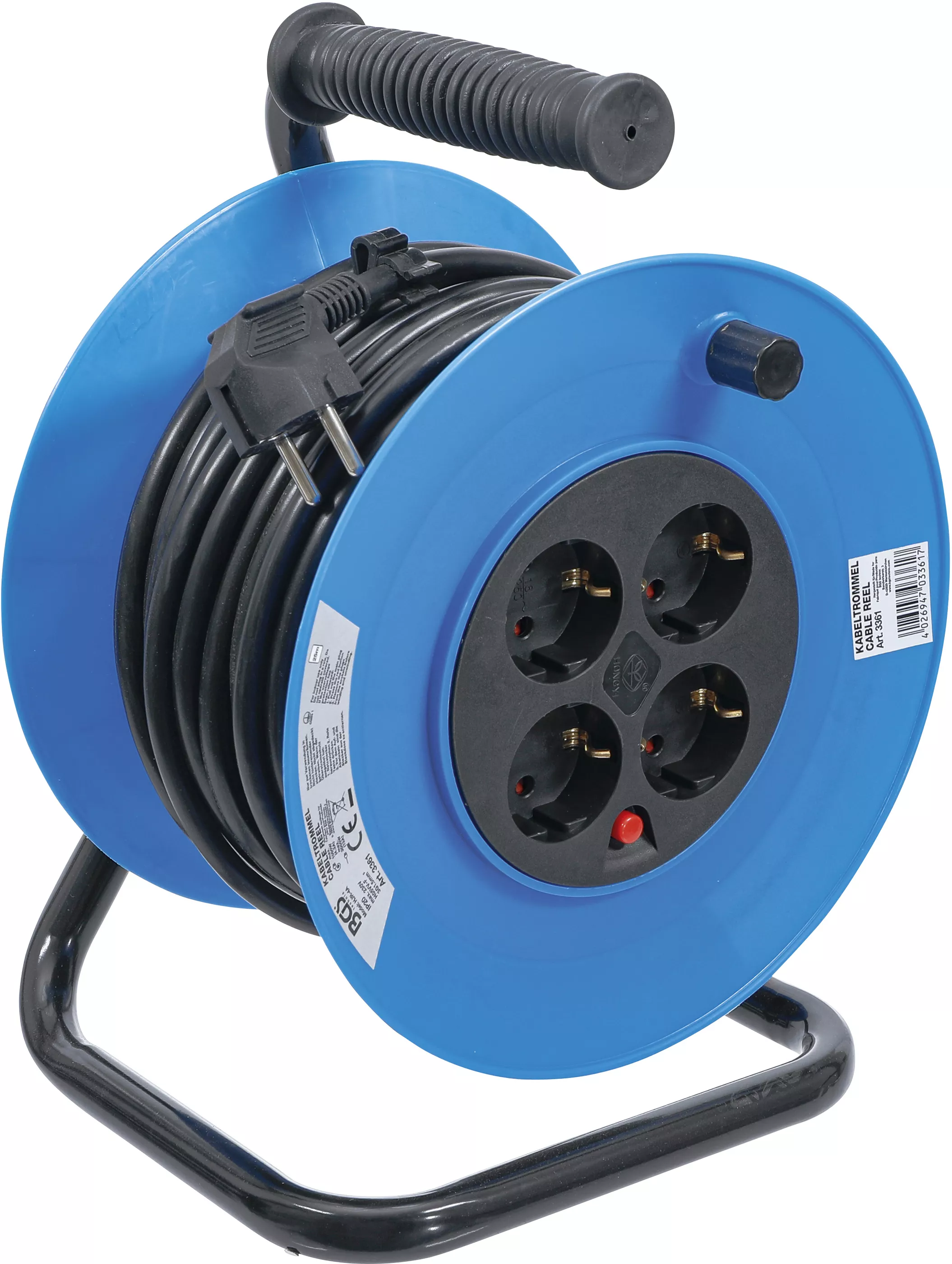 Tmbur cablu | 25 m | 3 x 1,5 mm² | 4 prize | IP 20 | 3000 W [1]