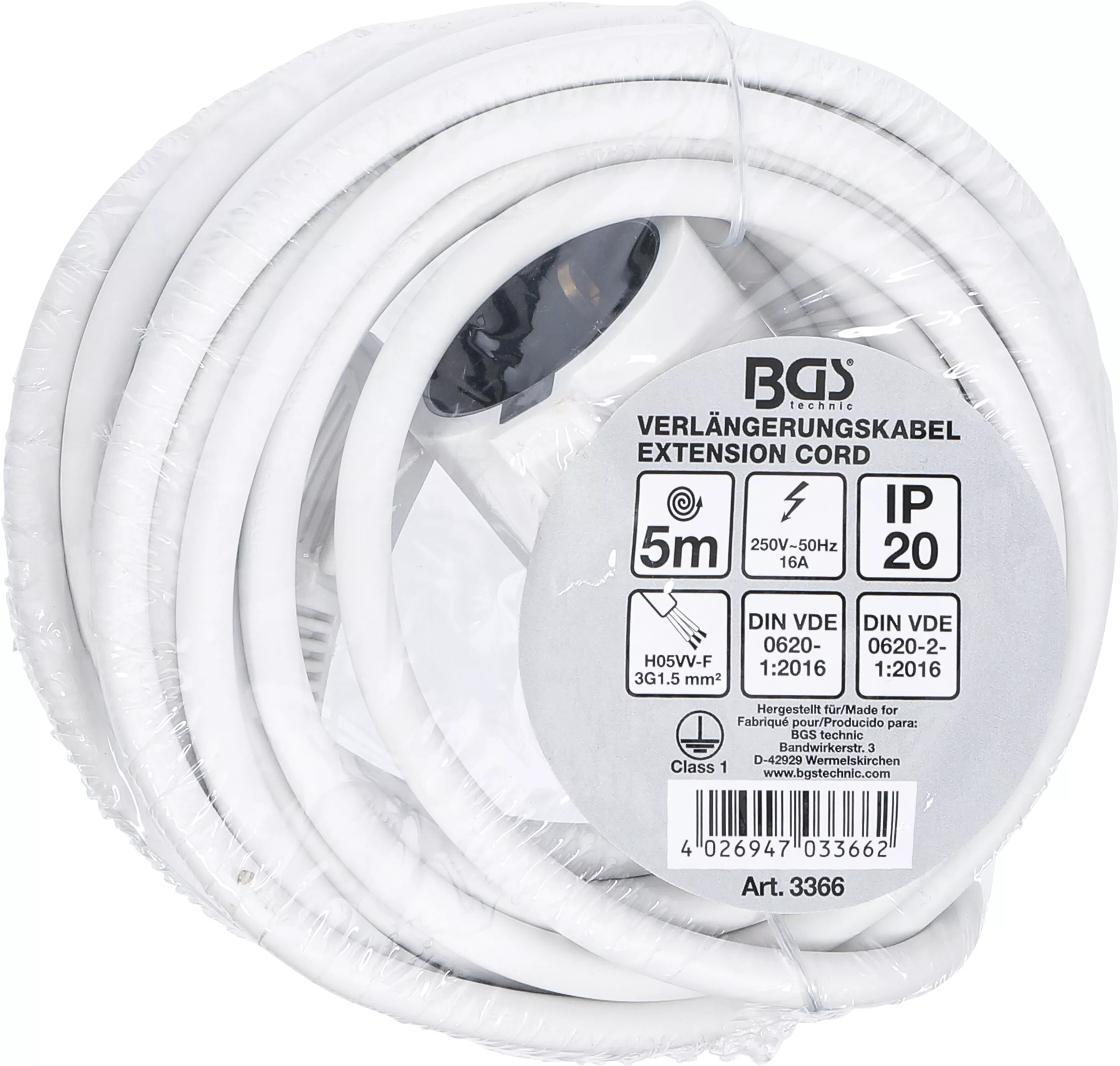 Cablu prelungitor | 5 m | 3 x 1,5 mm² | IP 20 [3]