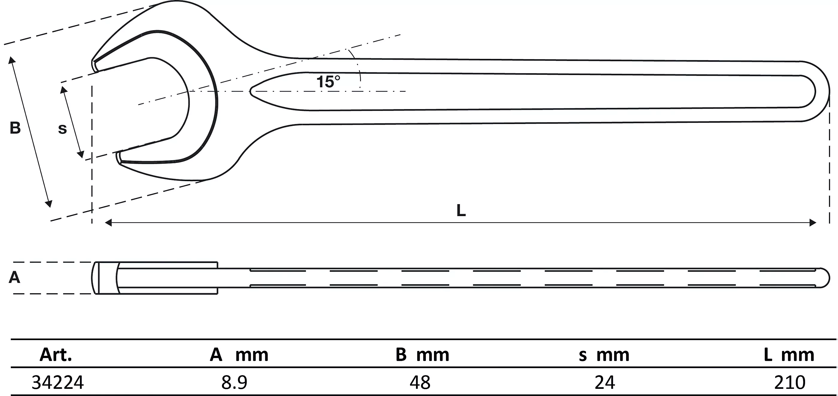 Cheie fixa simpla | DIN 894 | 24 mm [2]