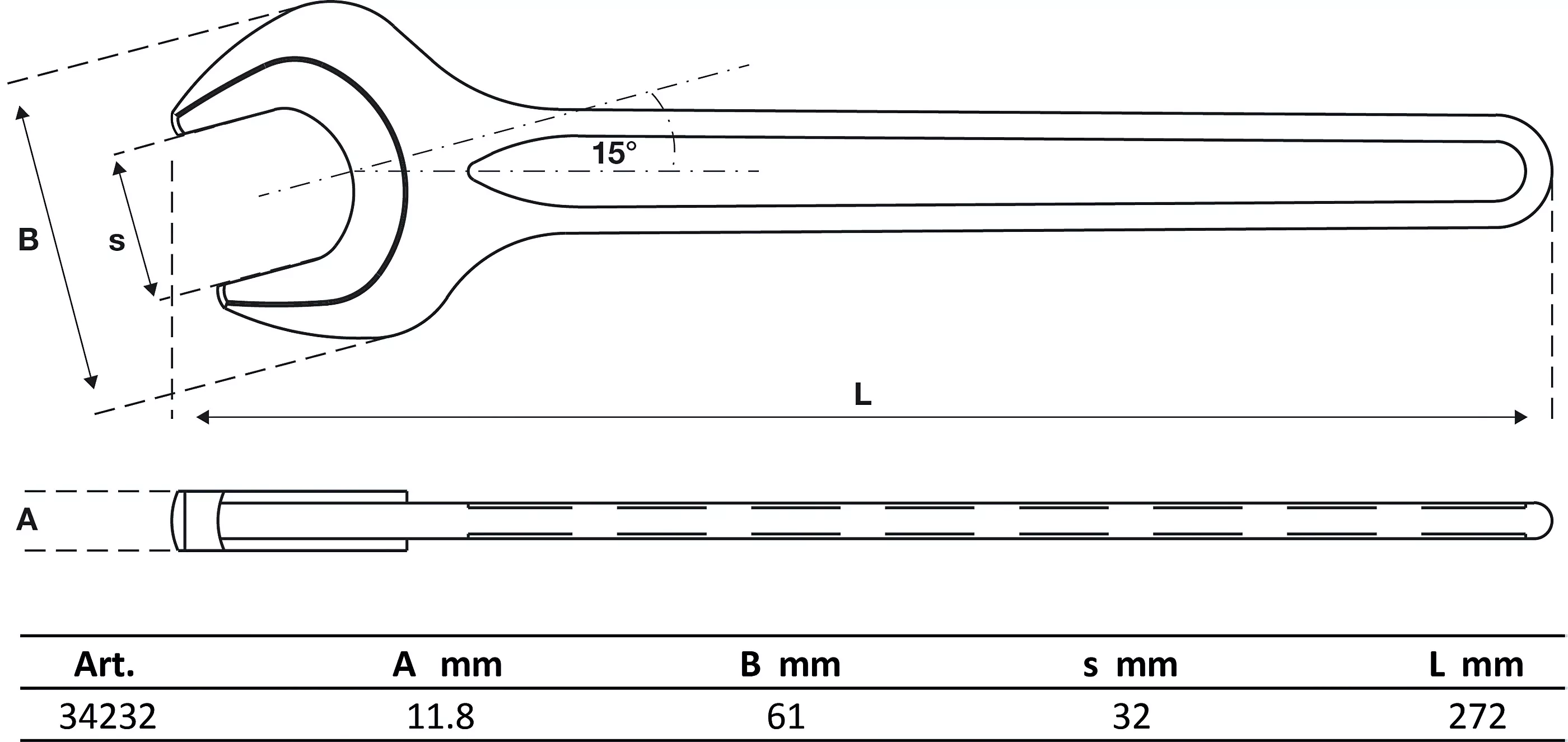 Cheie fixa simpla | DIN 894 | 32 mm [2]